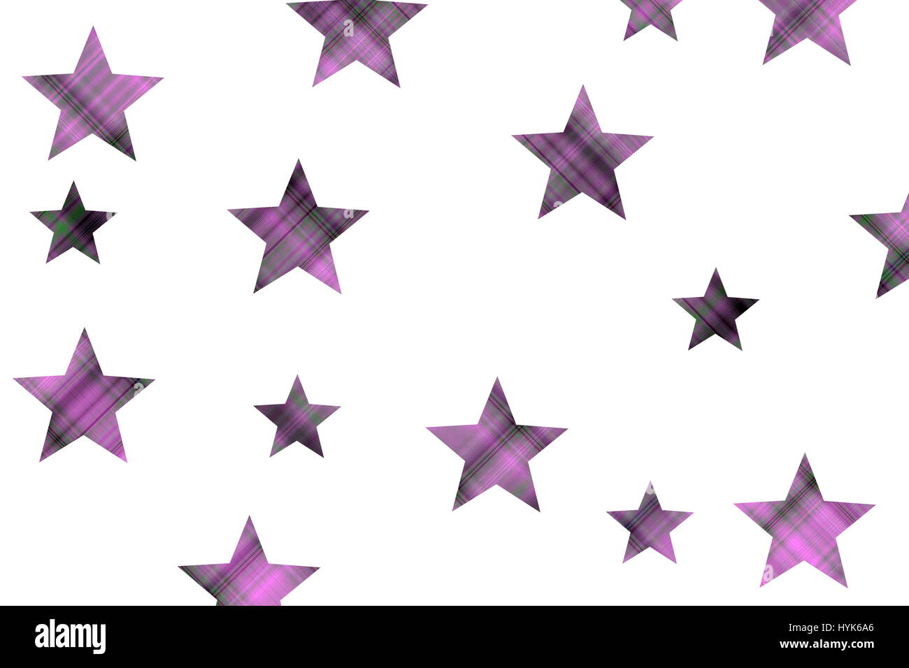 Étoiles à carreaux sur fond blanc Banque D'Images