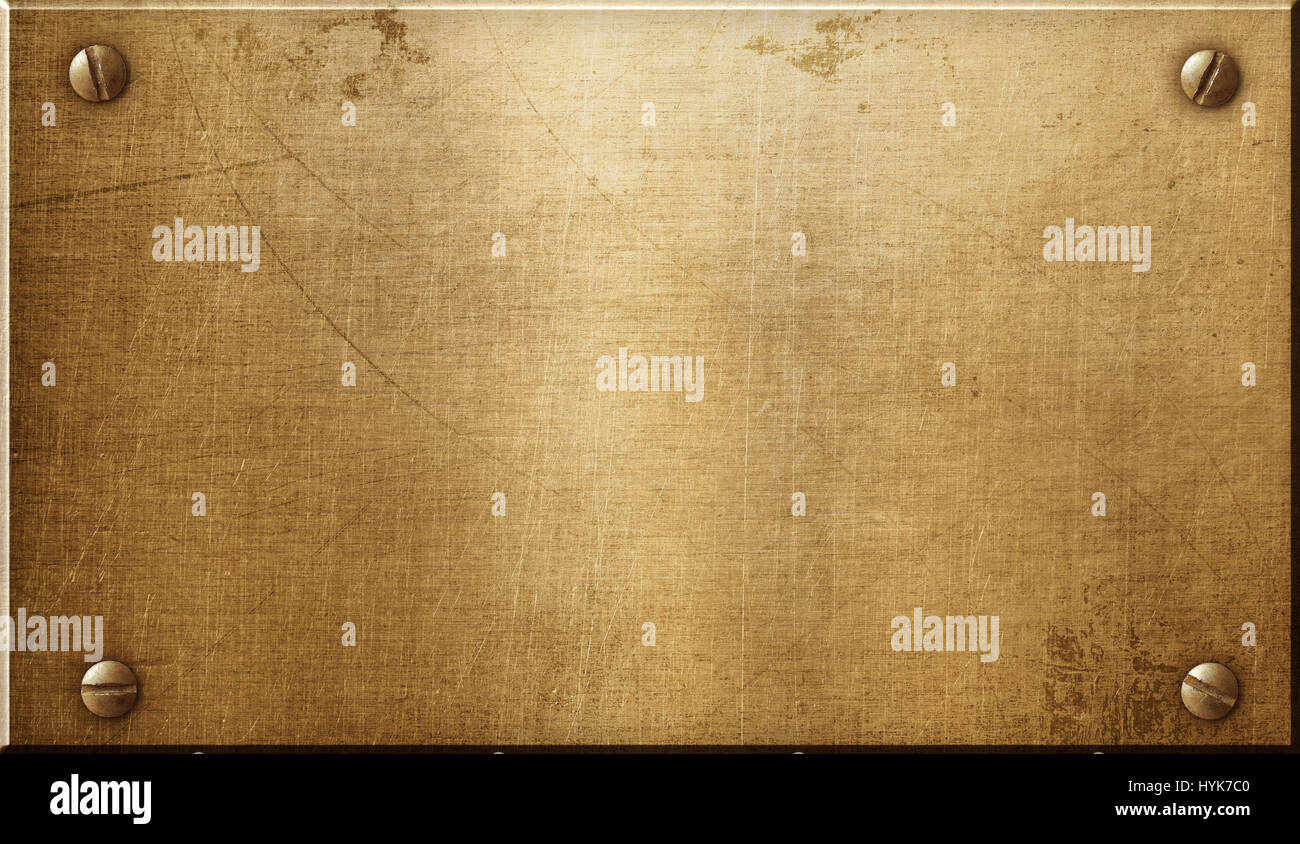 Plaque métallique en laiton Banque D'Images