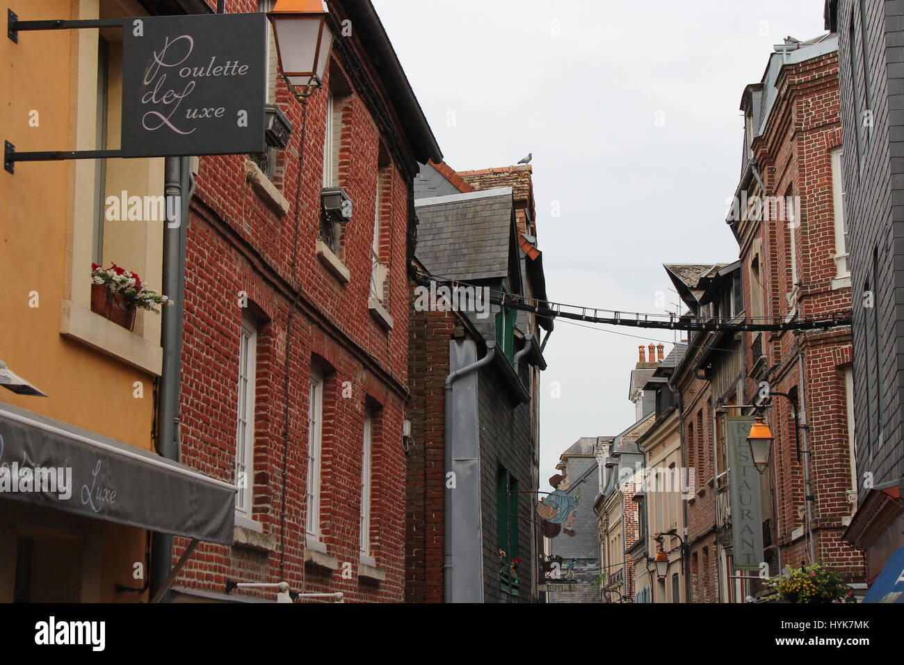 Homme de bois à Honfleur rue (France). Banque D'Images