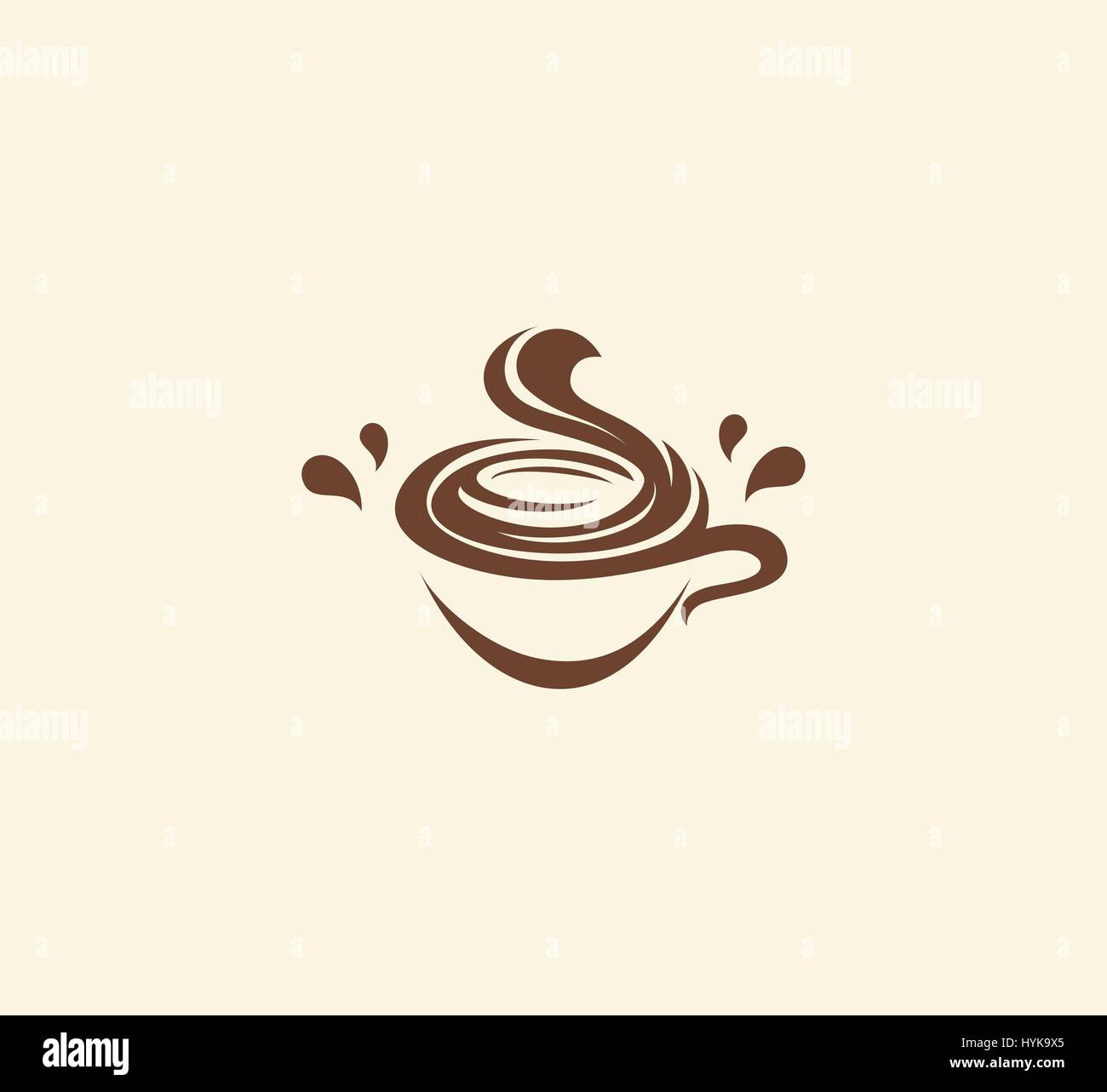 Résumé isolés brown couleur café tasse verre du matin, logo logotype symbole,cafe vector illustration Illustration de Vecteur