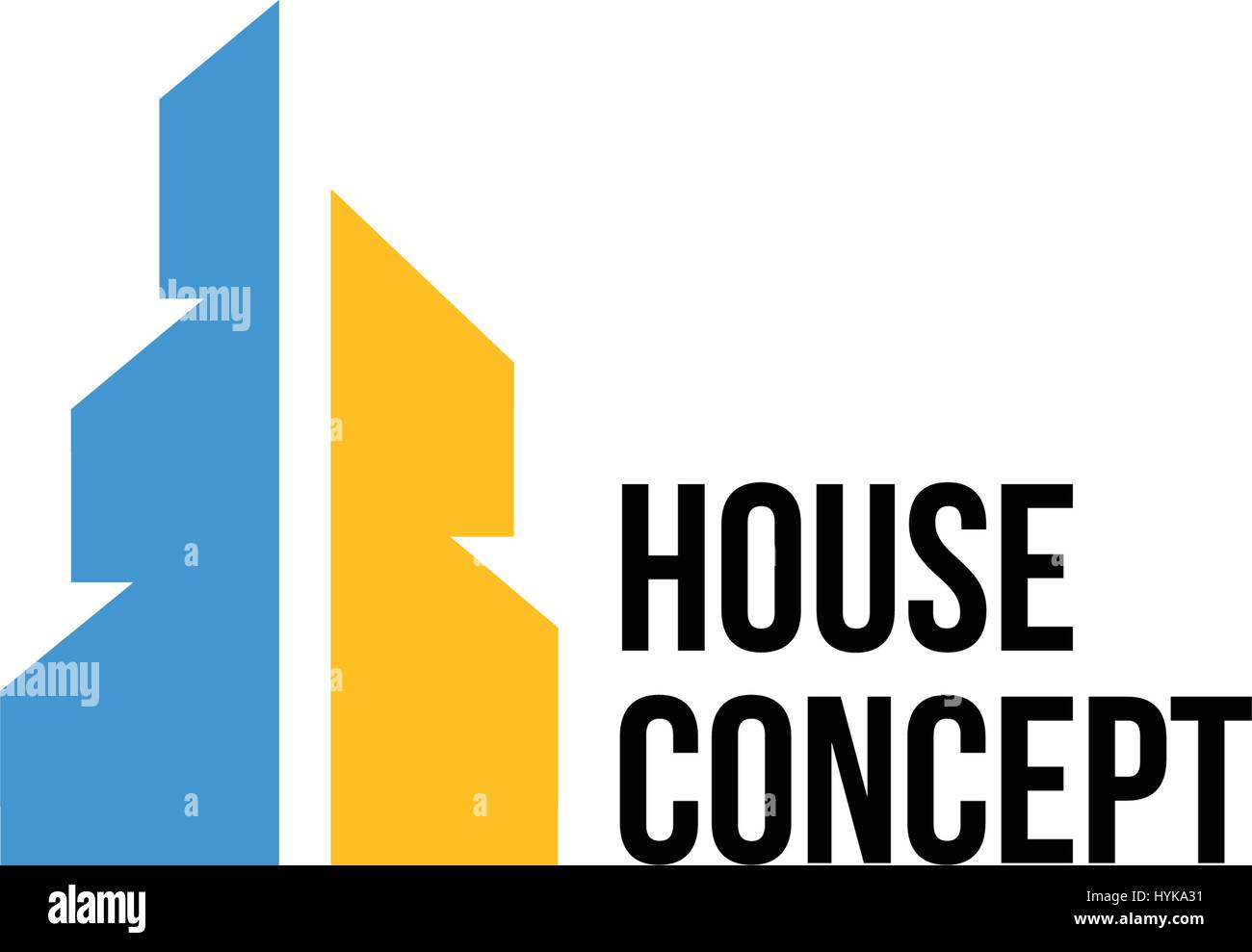 Agence immobilière colorés isolé, maison logo logotype sur blanc, accueil concept,icône illustration vectorielle, gratte-ciel Illustration de Vecteur