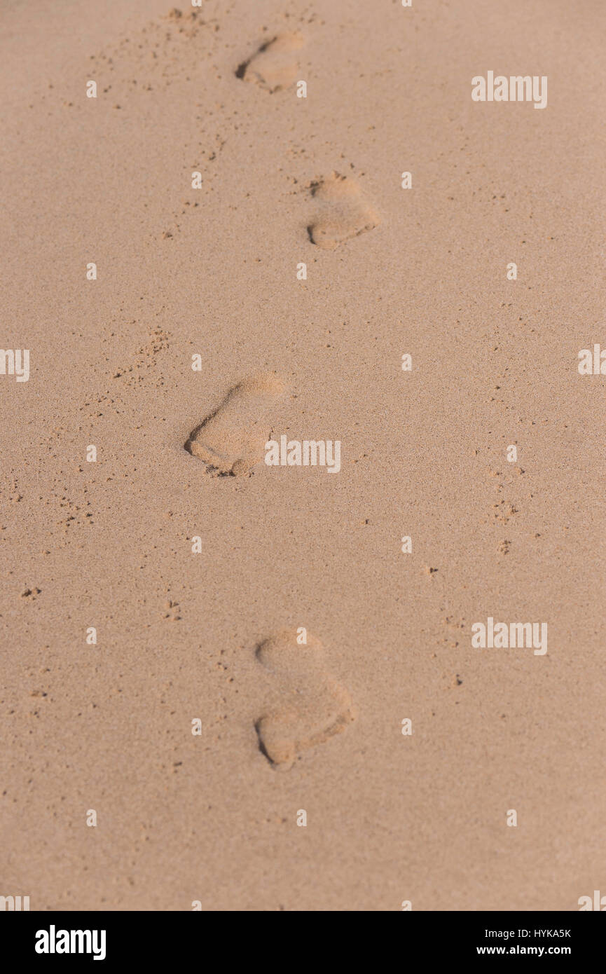 Des traces de pas dans le sable, Kauai, Hawaii, USA Banque D'Images
