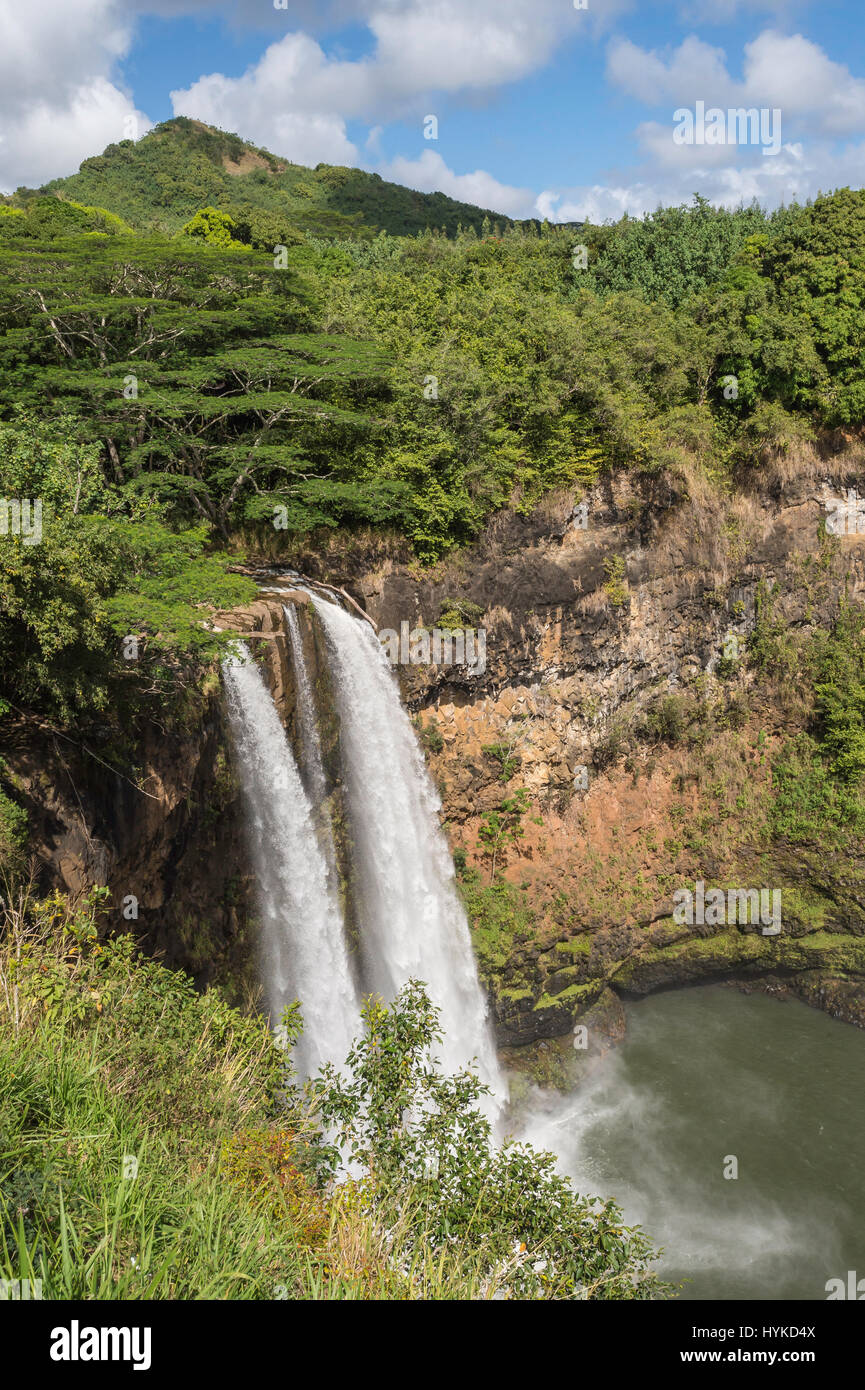 Wailua Falls, près de Lihue, Kauai, Hawaii, USA Banque D'Images