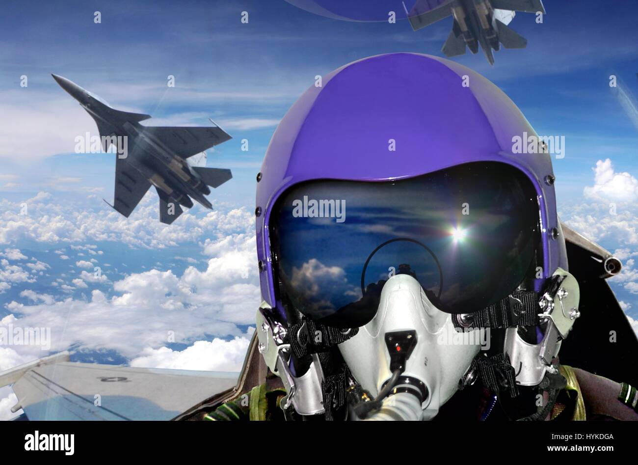 Jet fighter pilot vue aérienne Banque D'Images