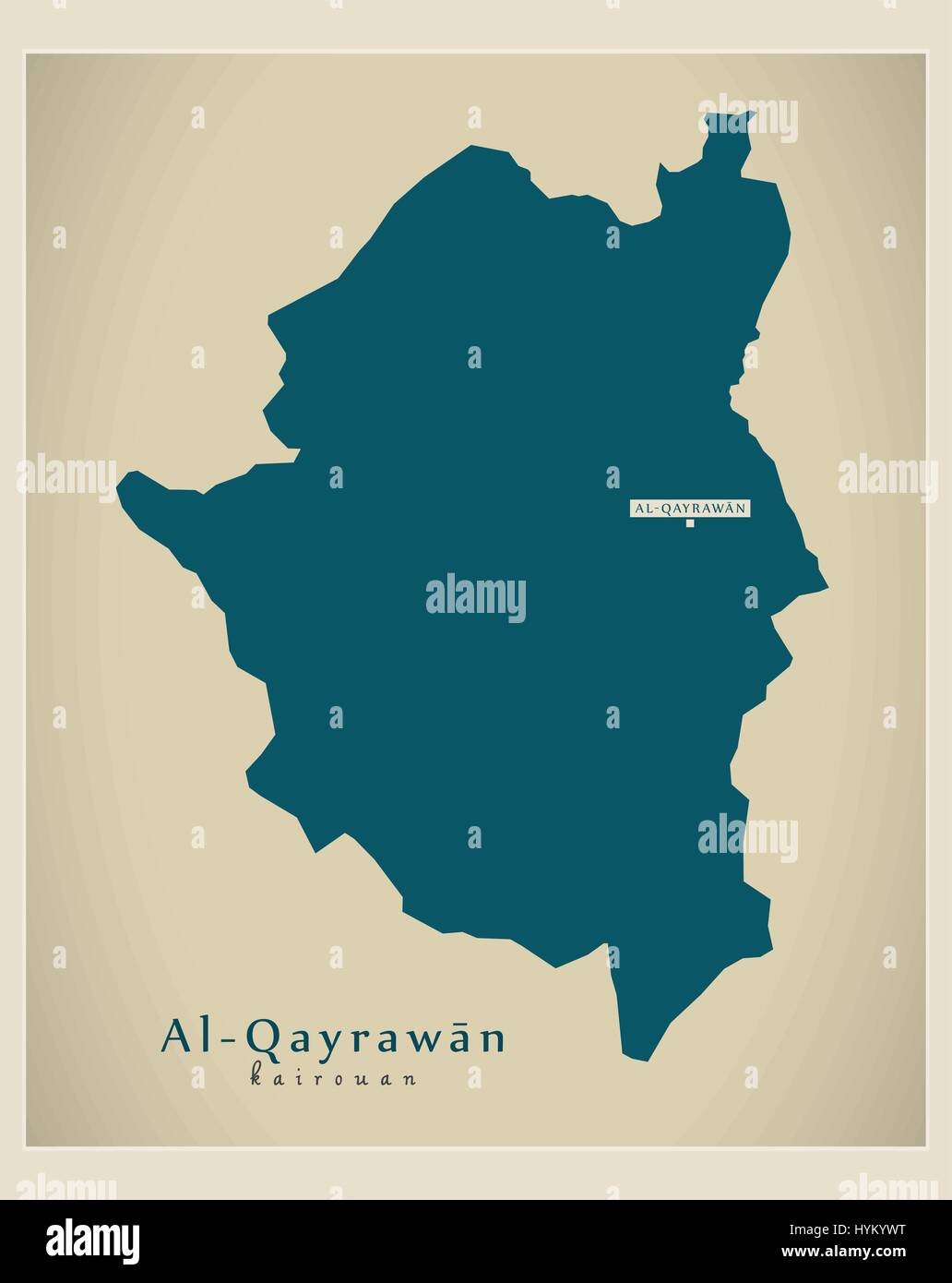 Carte moderne - Al-Qayrawan TN Illustration de Vecteur