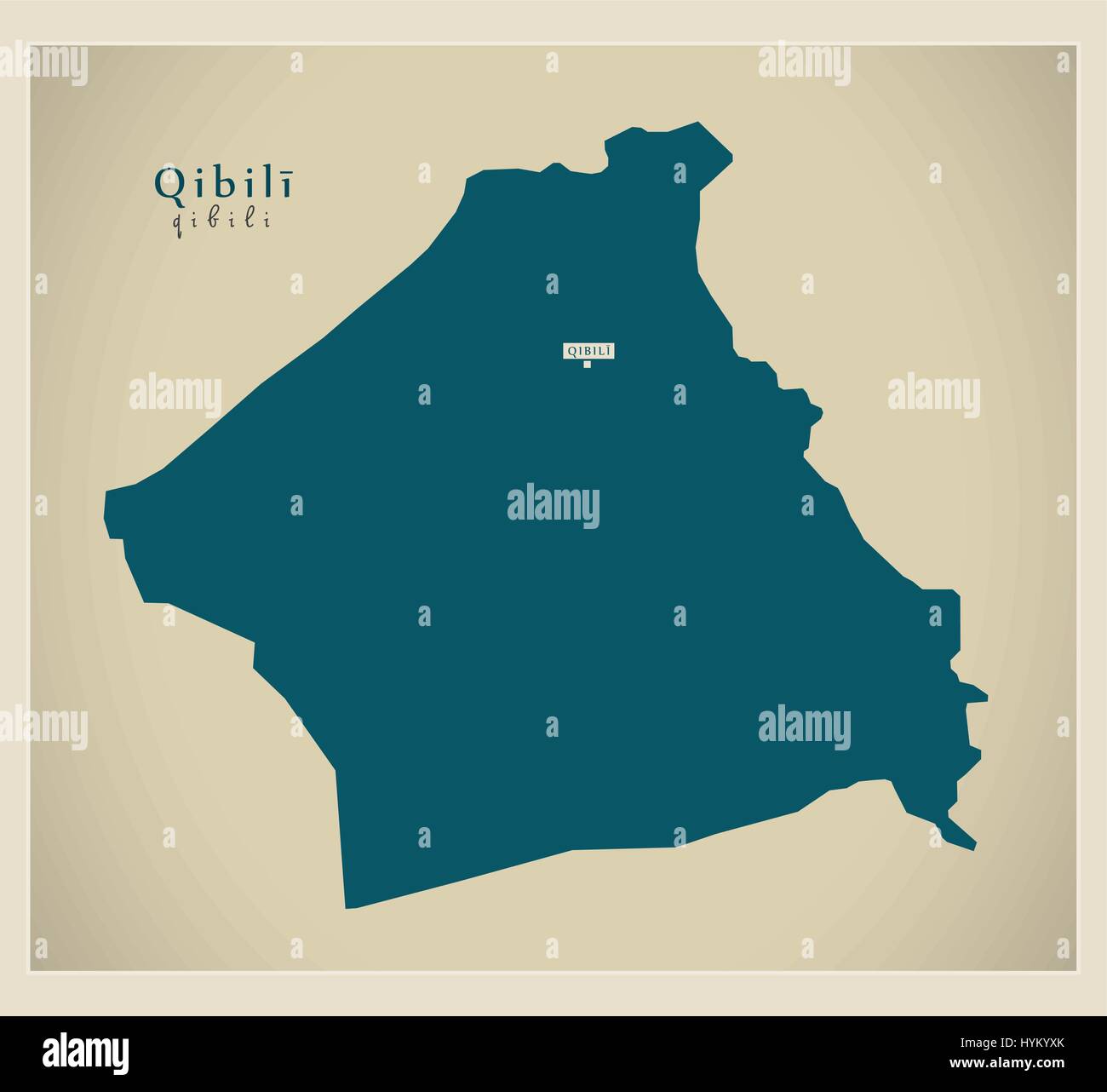Carte moderne - Qibili TN Illustration de Vecteur