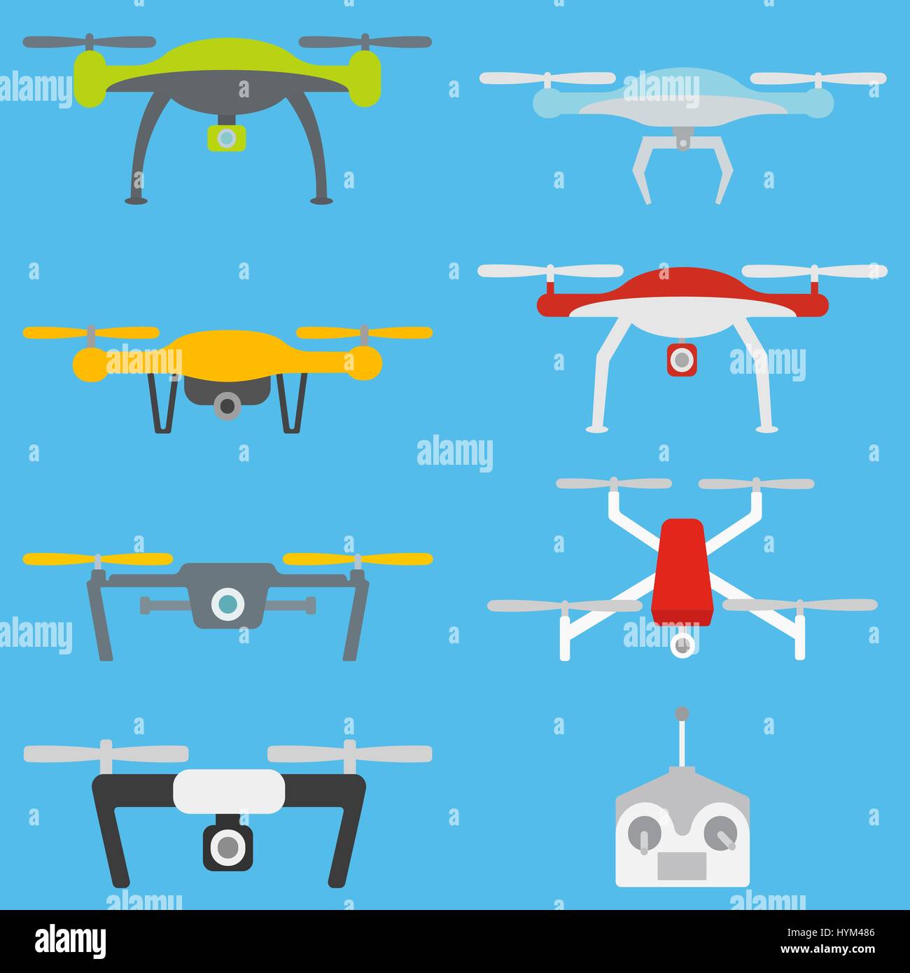 Ensemble de drones aériens Illustration de Vecteur