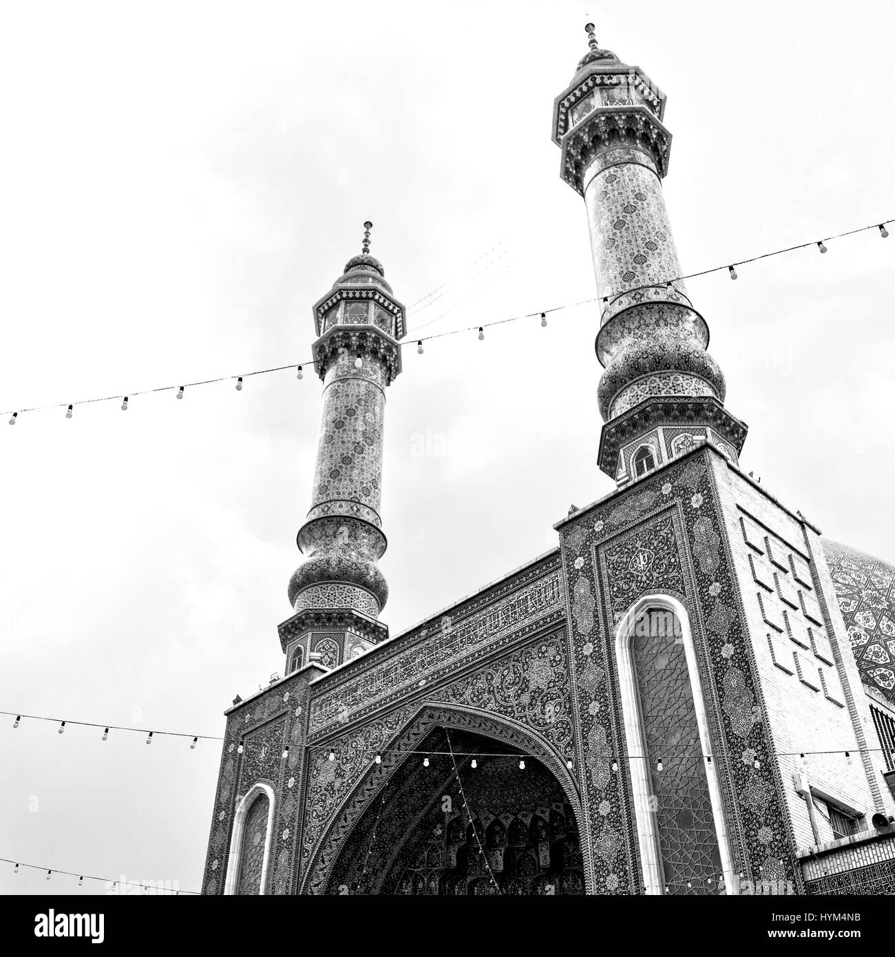 Flou dans l'Iran et l'ancienne religion mosquée architecture perse Banque D'Images