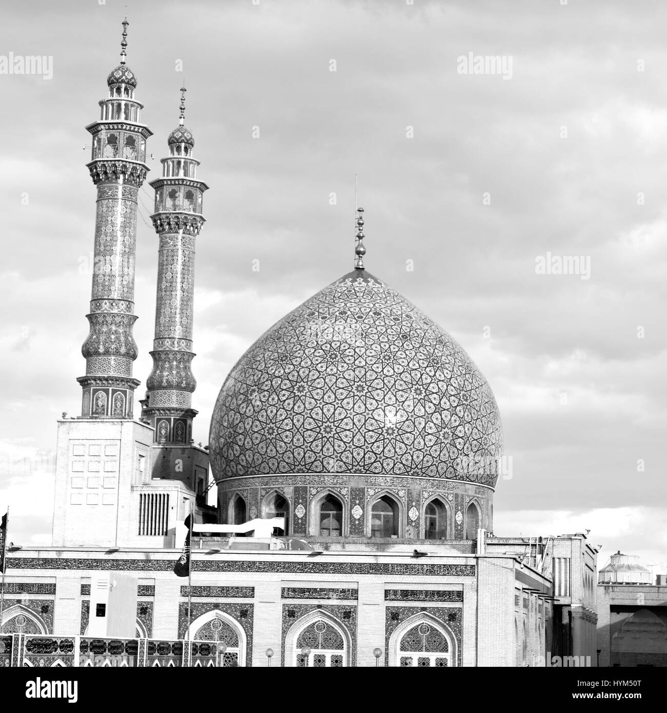 Flou dans l'Iran et l'ancienne religion mosquée architecture perse Banque D'Images