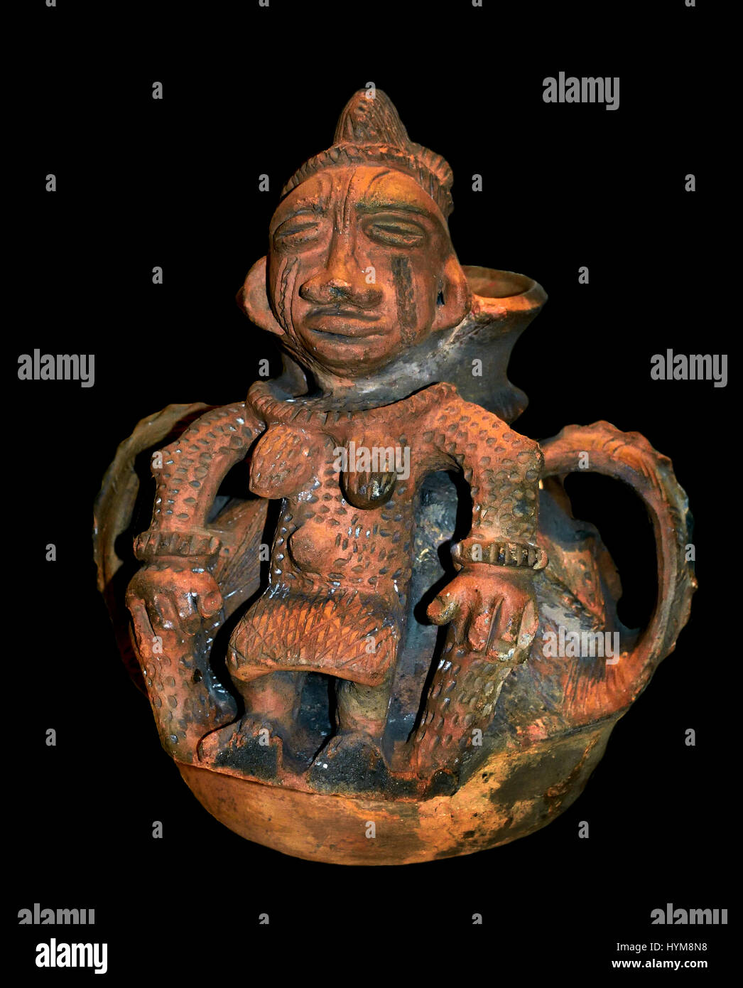 Pot sous la forme d'une figure féminine enceintes personnes Edo ,Afrique,le Nigeria, 20e siècle , Banque D'Images