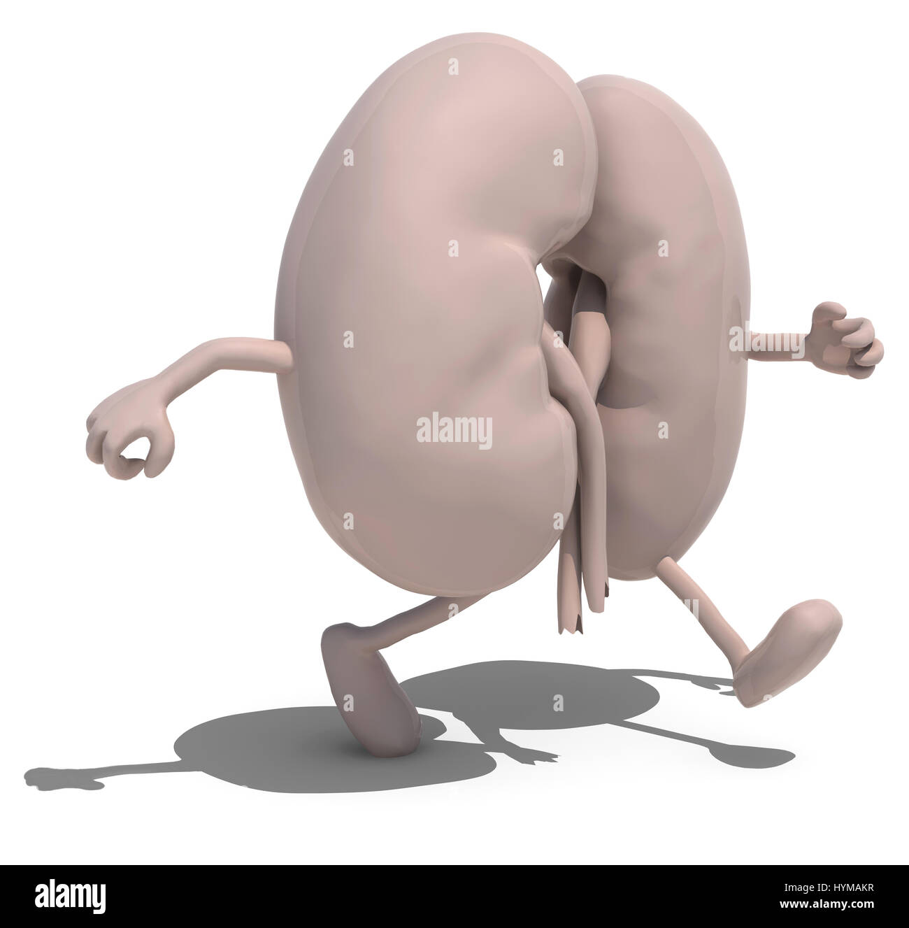 Les reins des bras et des jambes qui font du jogging, 3d illustration Banque D'Images