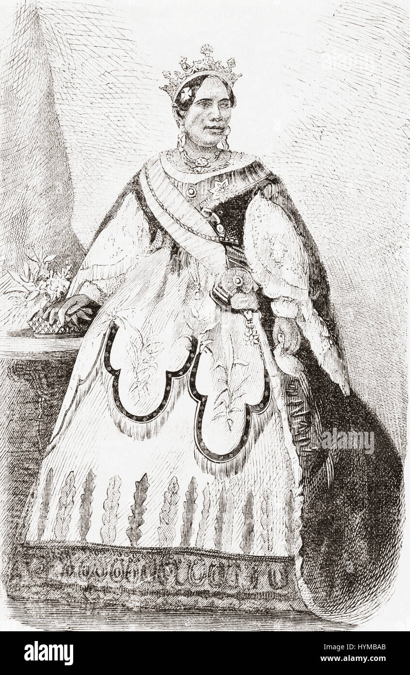 Rasoherina, 1814 - 1868, aka Rasoherina-Manjaka. Reine de Madagascar de 1863 à 1868, succédant à son mari Radama II après son assassinat présumé. À partir de l'Univers Illustre publié 1867. Banque D'Images