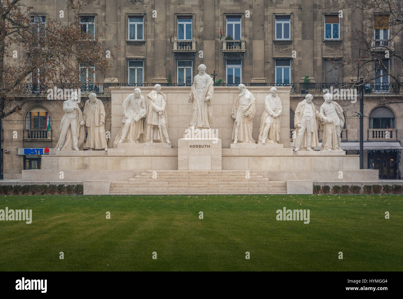 Statue de Lajos Kossuth près de Budapest, Hongrie, Parlement Décembre-19-2016 Banque D'Images