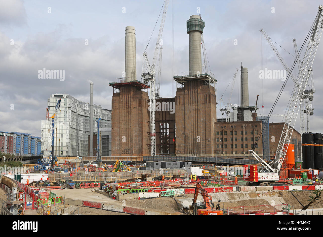 Réaménagement de Battersea Power Station dans le sud de Londres, Royaume-Uni. Il s'agit d'être le centre d'un important développement de logement et de loisirs avec une nouvelle station de métro Banque D'Images