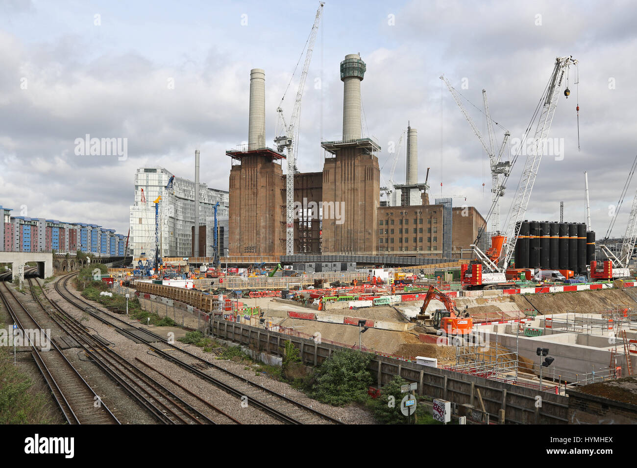 Réaménagement de Battersea Power Station dans le sud de Londres, Royaume-Uni. Il s'agit d'être le centre d'un important développement de logement et de loisirs avec une nouvelle station de métro Banque D'Images
