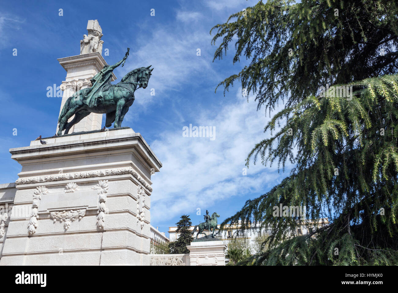 Monument à la Constitution de 1812, décoration faite de pierre et de bronze, Cadix, Andalousie, Espagne Banque D'Images