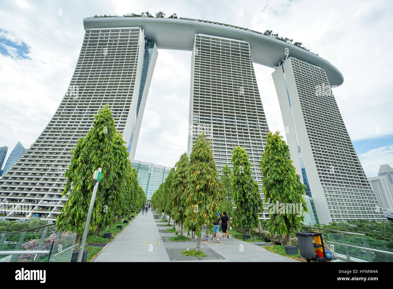 MARINA BAY, SINGAPOUR - Jan 20, 2017 : le paysage des plus hôtel Marina Bay Sands à Singapour. Banque D'Images