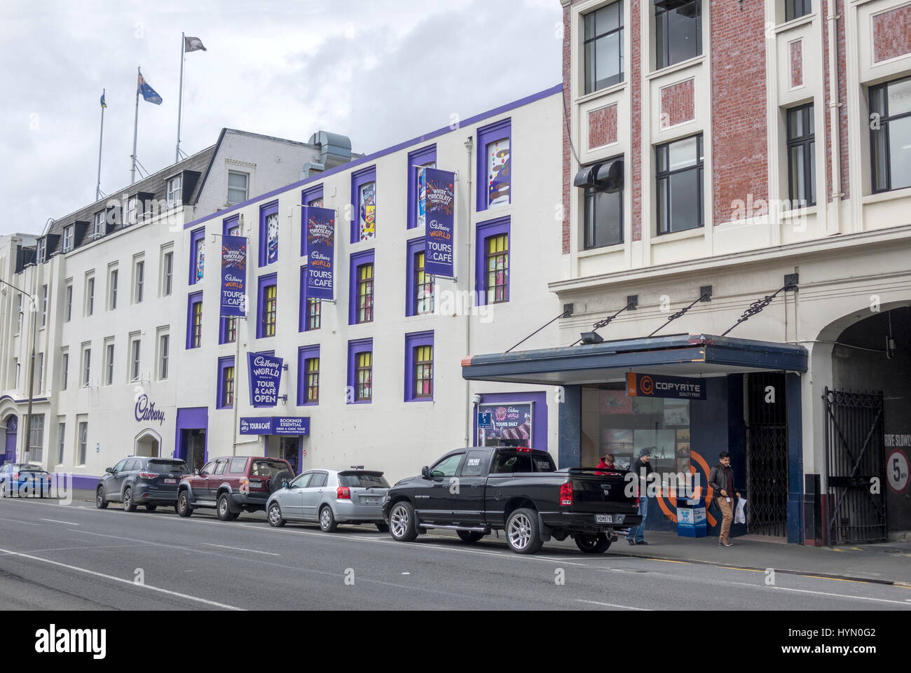Chocolaterie Cadbury et Cadbury World Tours et Cafe Building à Dunedin Nouvelle Zélande, l'usine est prévu de fermer en 2017 Banque D'Images
