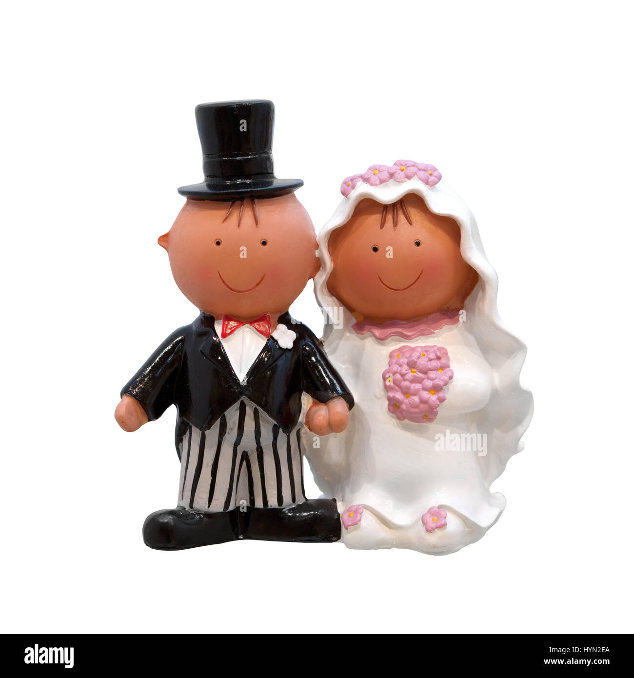 Un Couple De Maries Figurines Pour Gateau De Mariage Isole Sur Fond Blanc Photo Stock Alamy