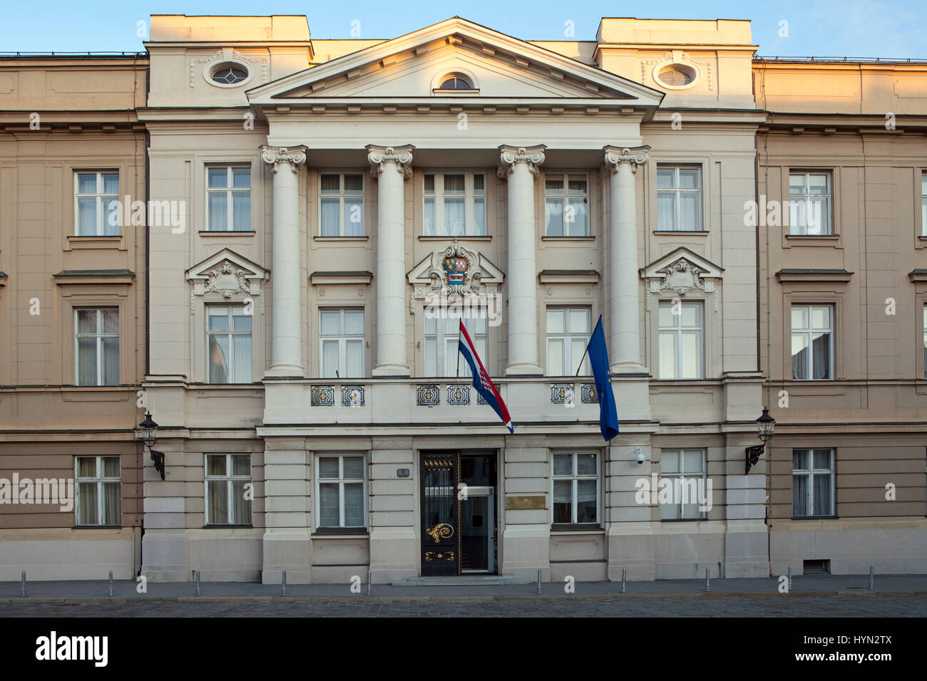 Le Sabor croate ou le Parlement à Zagreb, Croatie. L'édifice actuel date du début du 20e siècle. Banque D'Images