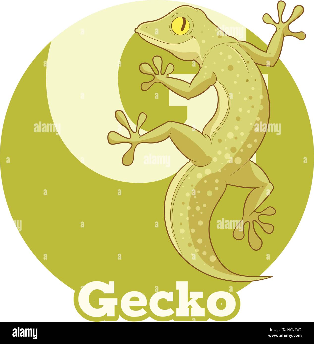 Gecko Cartoon ABC Illustration de Vecteur