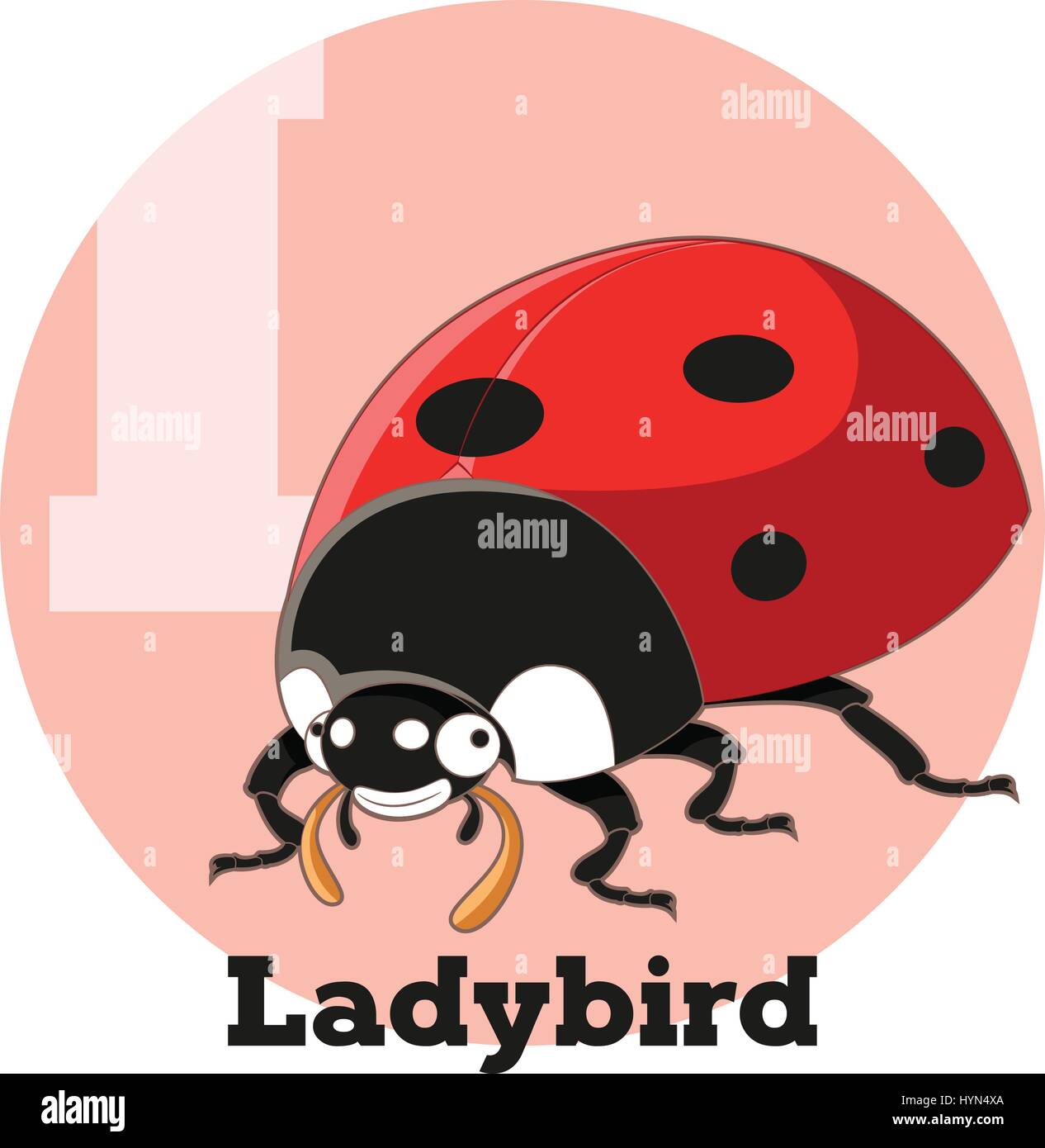 ABC Cartoon Coccinelle Illustration de Vecteur