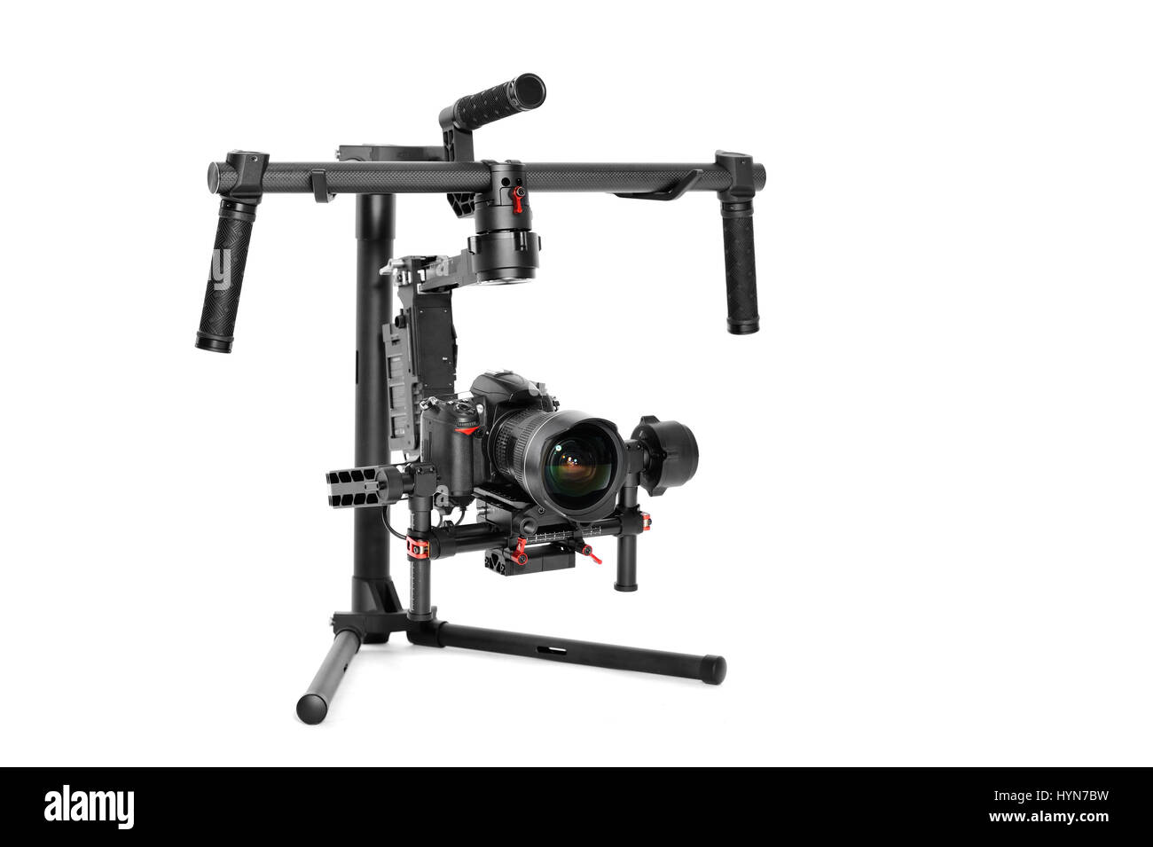 Appareil photo professionnel situé sur une tourelle à 3 axes Banque D'Images