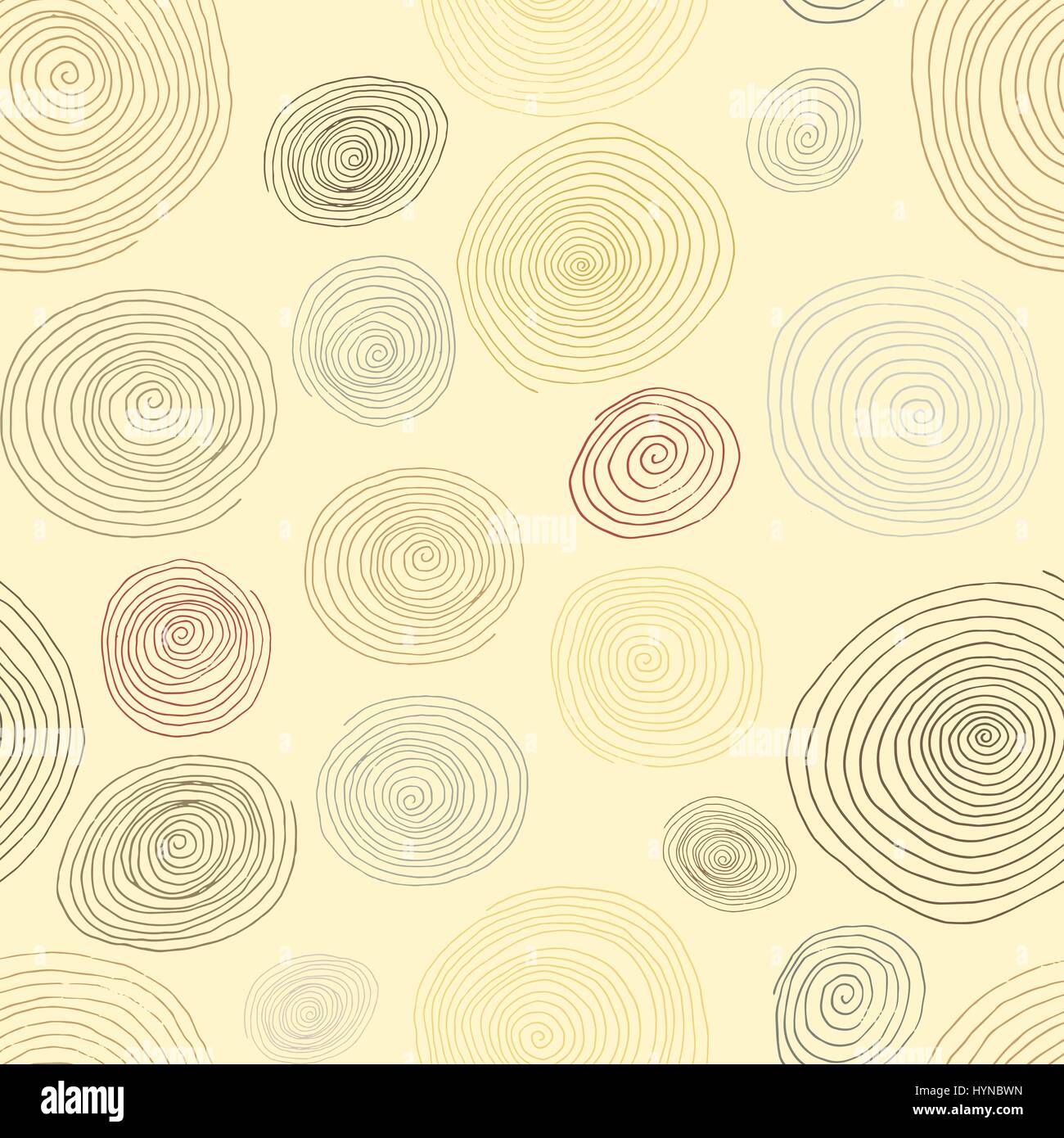 Les spirales en bois stylisés, hand drawn seamless pattern design d'intérieur, papiers peints et de carrelages en céramique Illustration de Vecteur