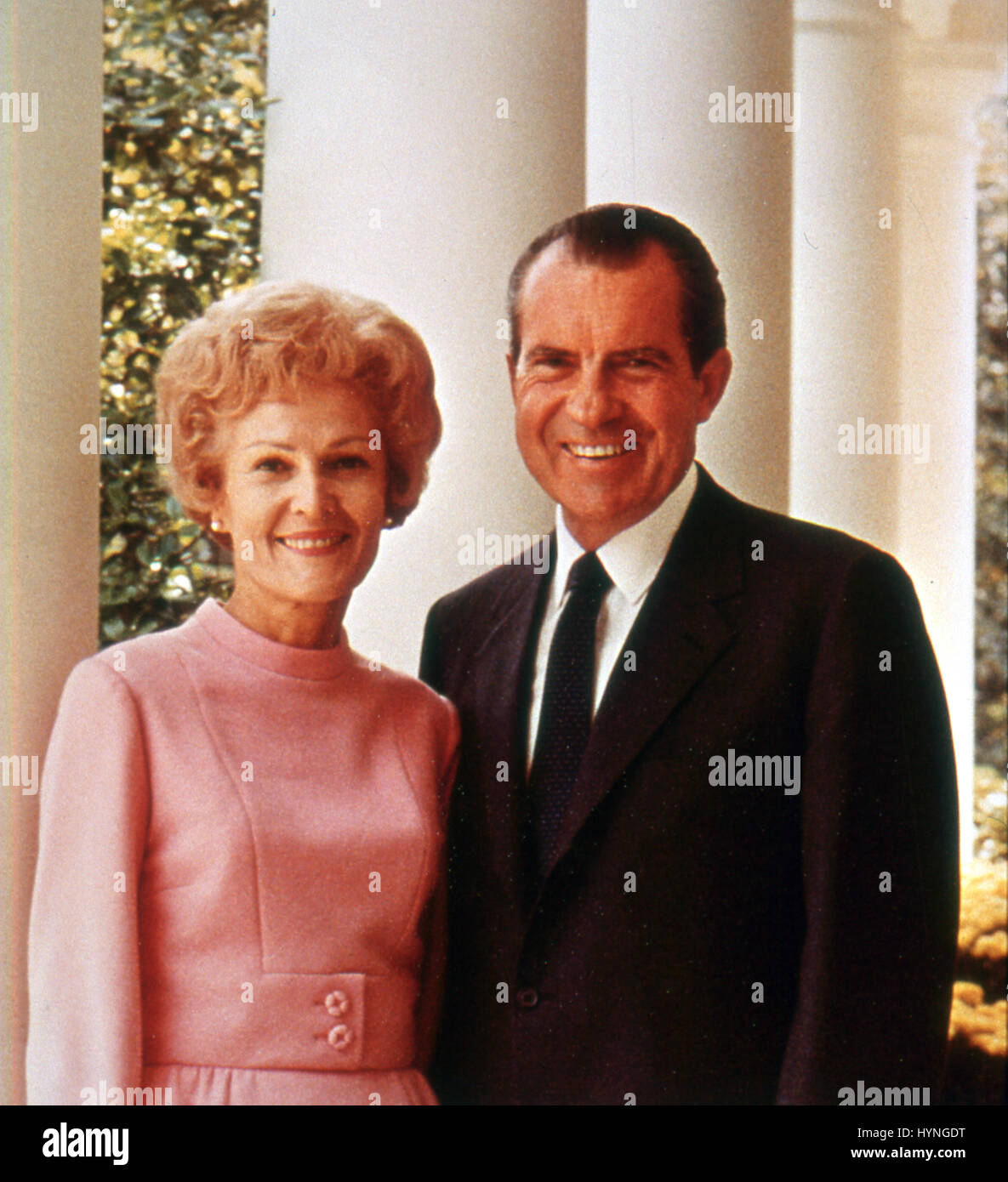 Le président et Mme Richard M. Nixon à la Maison Blanche. Washington, DC, vers 1969. Banque D'Images