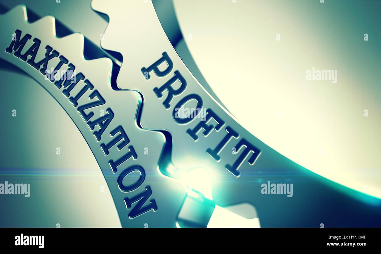 La maximisation des profits - Mécanisme de rouages métalliques . 3D . Banque D'Images