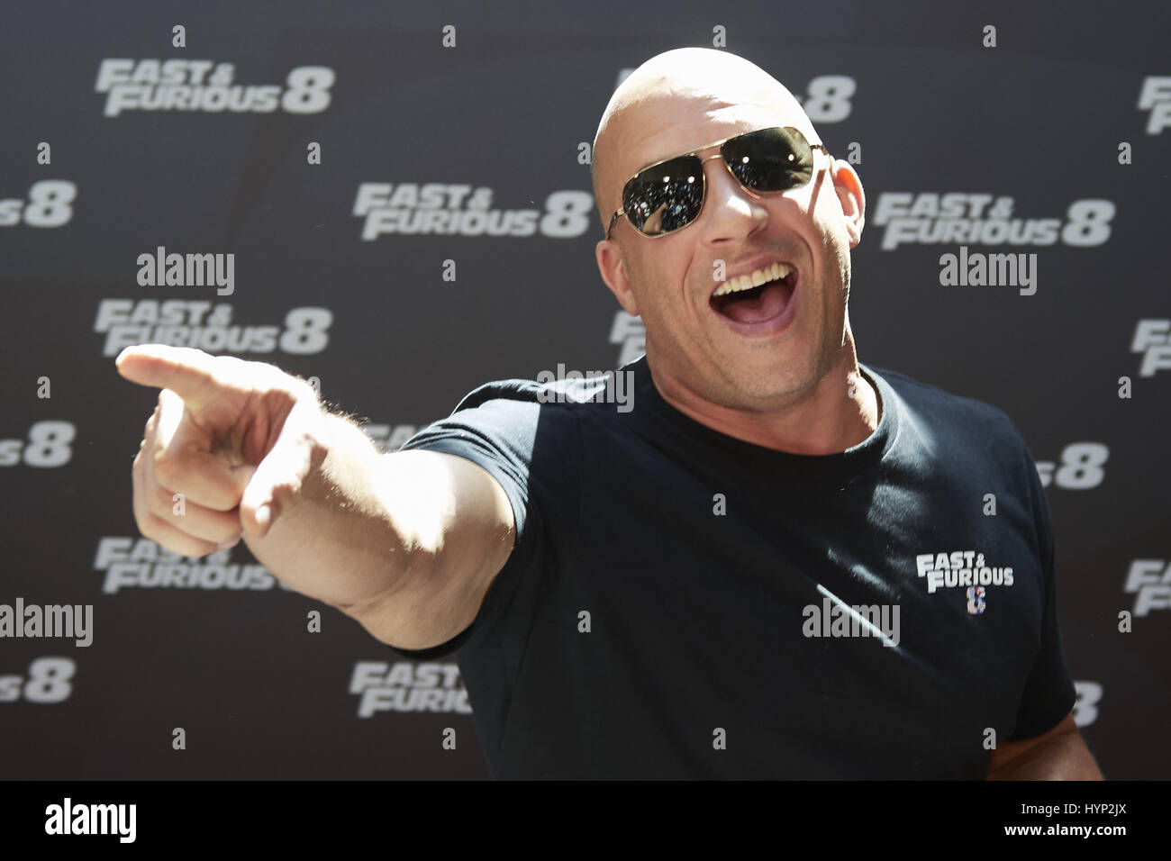 Madrid, Espagne. 6ème apr 2017. VIN DIESEL assiste à la "Fast & Furious 8' photocall à Villamagna Hôtels à Madrid. Crédit : Jack Abuin/ZUMA/Alamy Fil Live News Banque D'Images