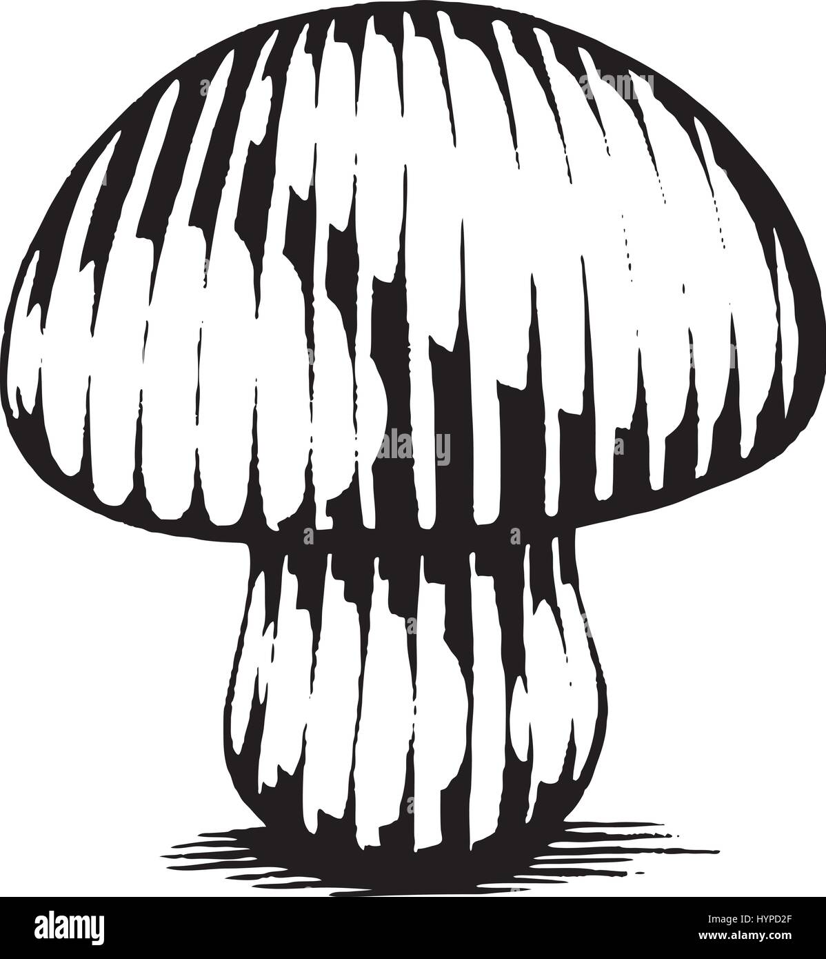 Vector Illustration d'un style de dessin Encre Scratchboard un Champignon Illustration de Vecteur