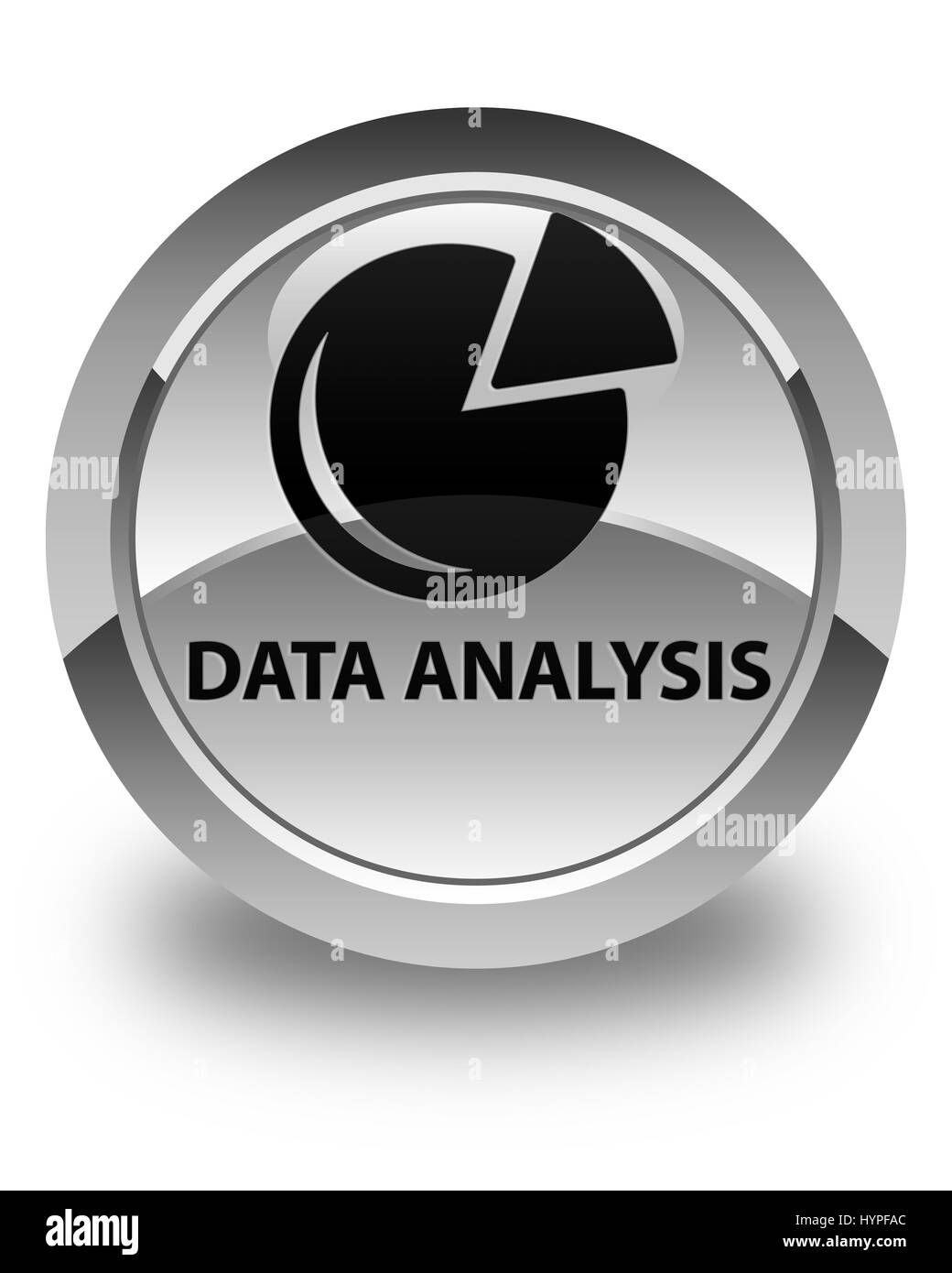 L'analyse des données (symbole graphique) isolé sur blanc brillant bouton rond abstract illustration Banque D'Images