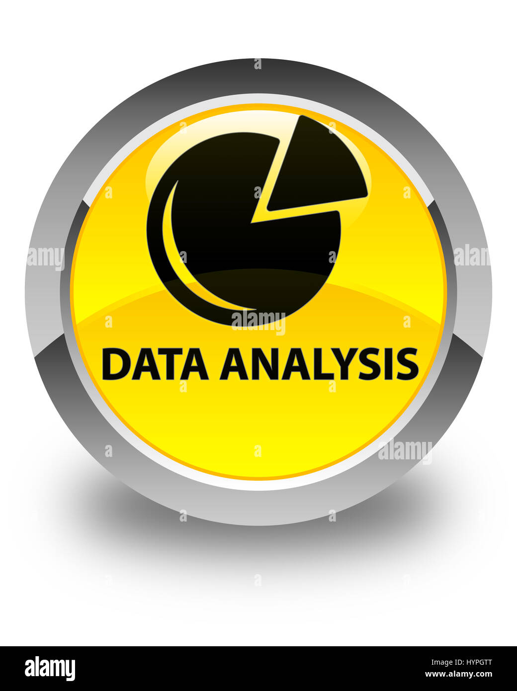 L'analyse des données (symbole graphique) isolé sur bouton rond jaune brillant abstract illustration Banque D'Images