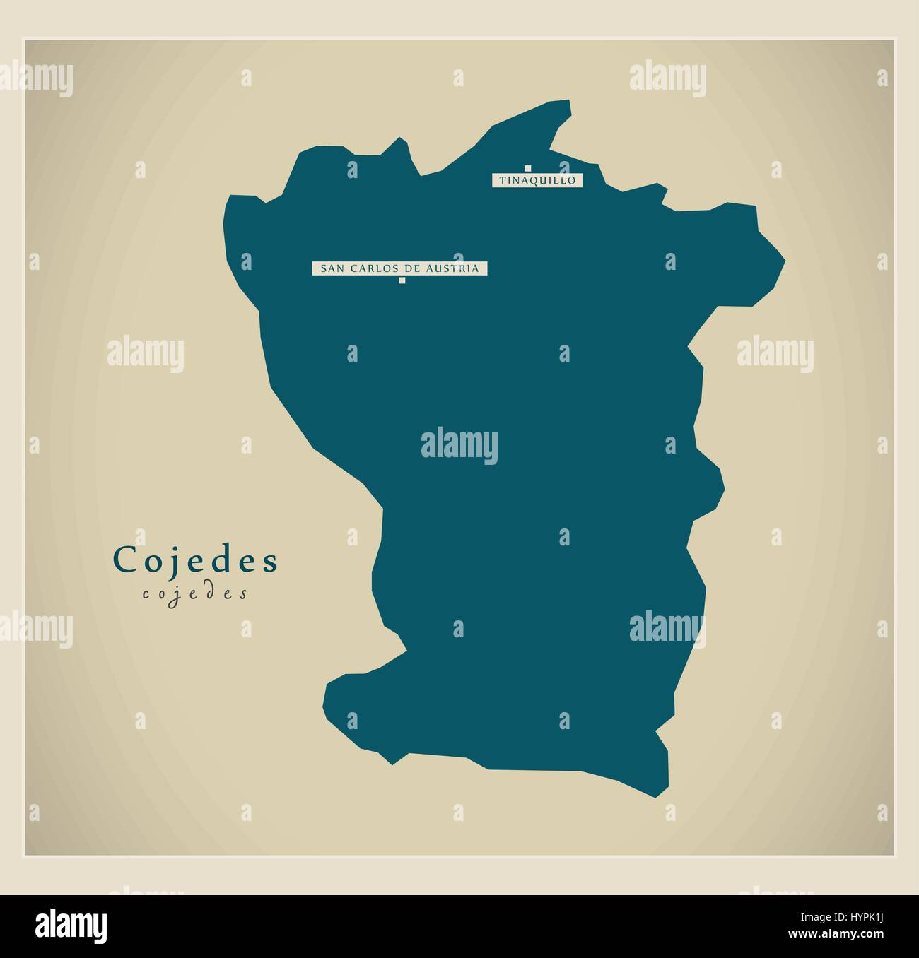 Carte moderne - Cojedes VE Illustration de Vecteur