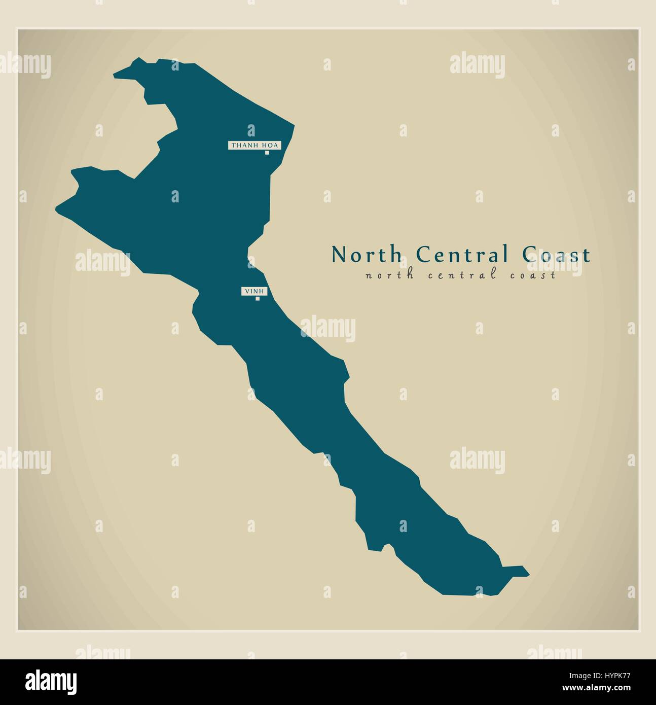 Carte moderne - la côte centrale du nord du VN Illustration de Vecteur