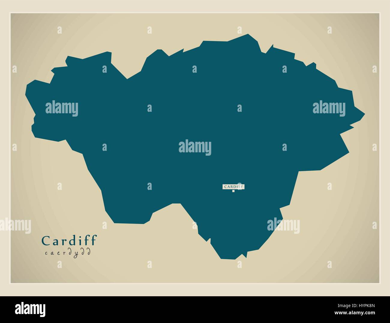 Carte moderne - Cardiff Wales UK Illustration de Vecteur