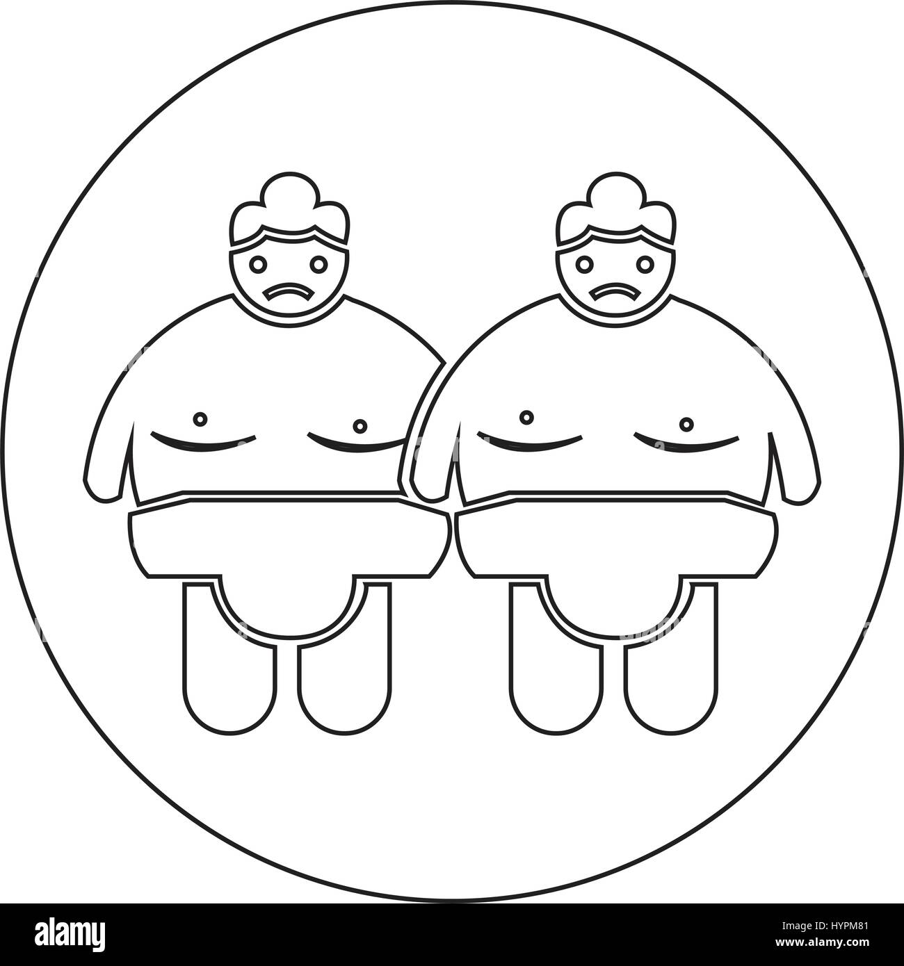 Icône gens Sumo Illustration de Vecteur