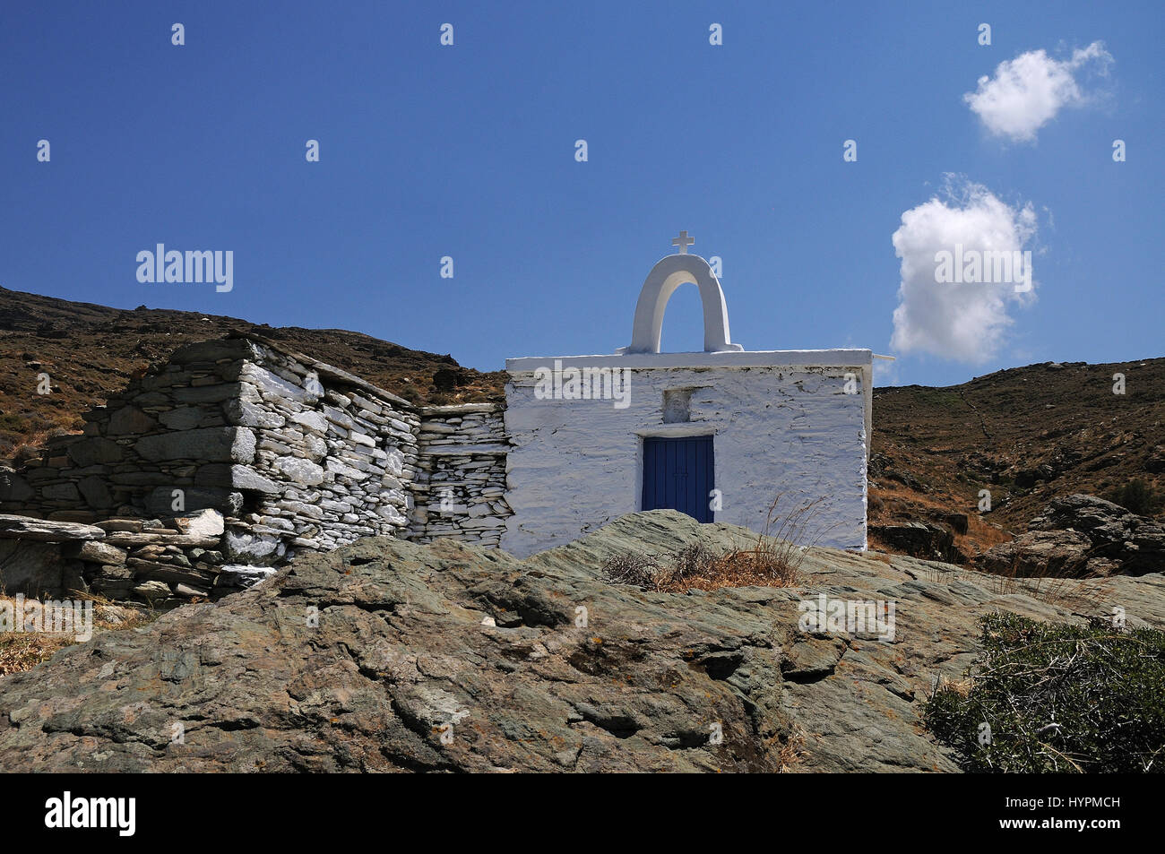 Saint, John, Agios Ioannis.Halkolimionas Beach. L'île d''Andros. Cyclades, Grèce. Banque D'Images