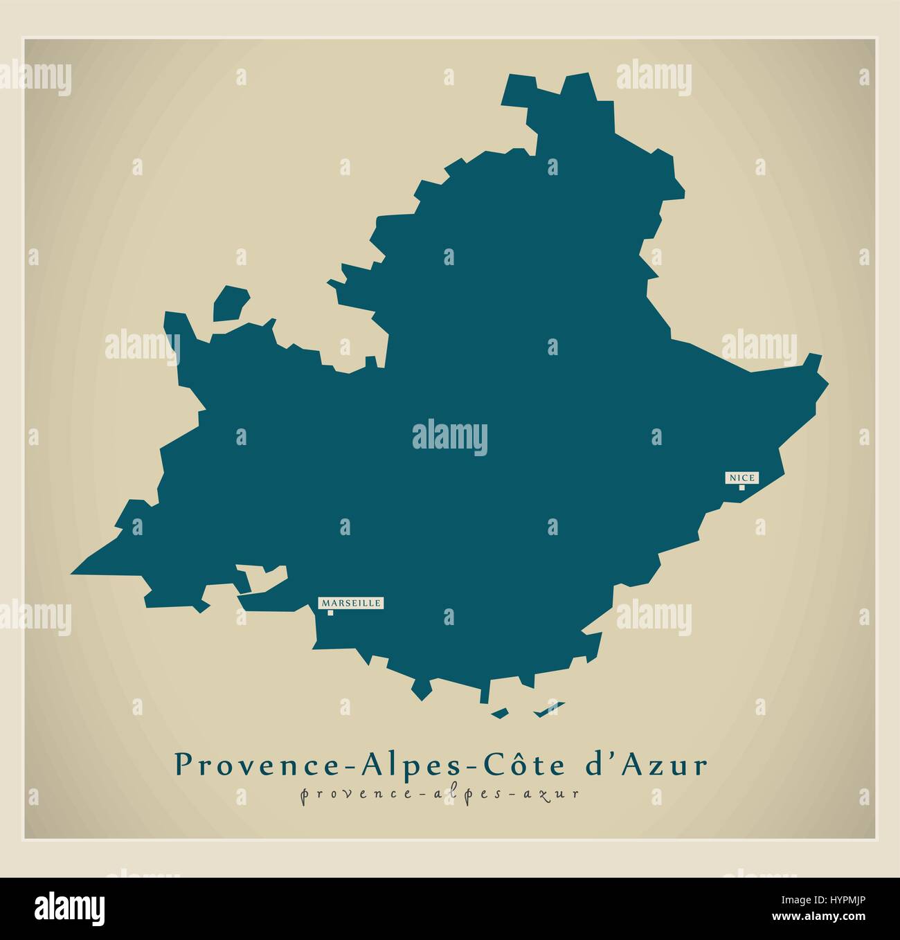 Carte moderne - Provence Alpes et Côte d Azur FR France Illustration de Vecteur