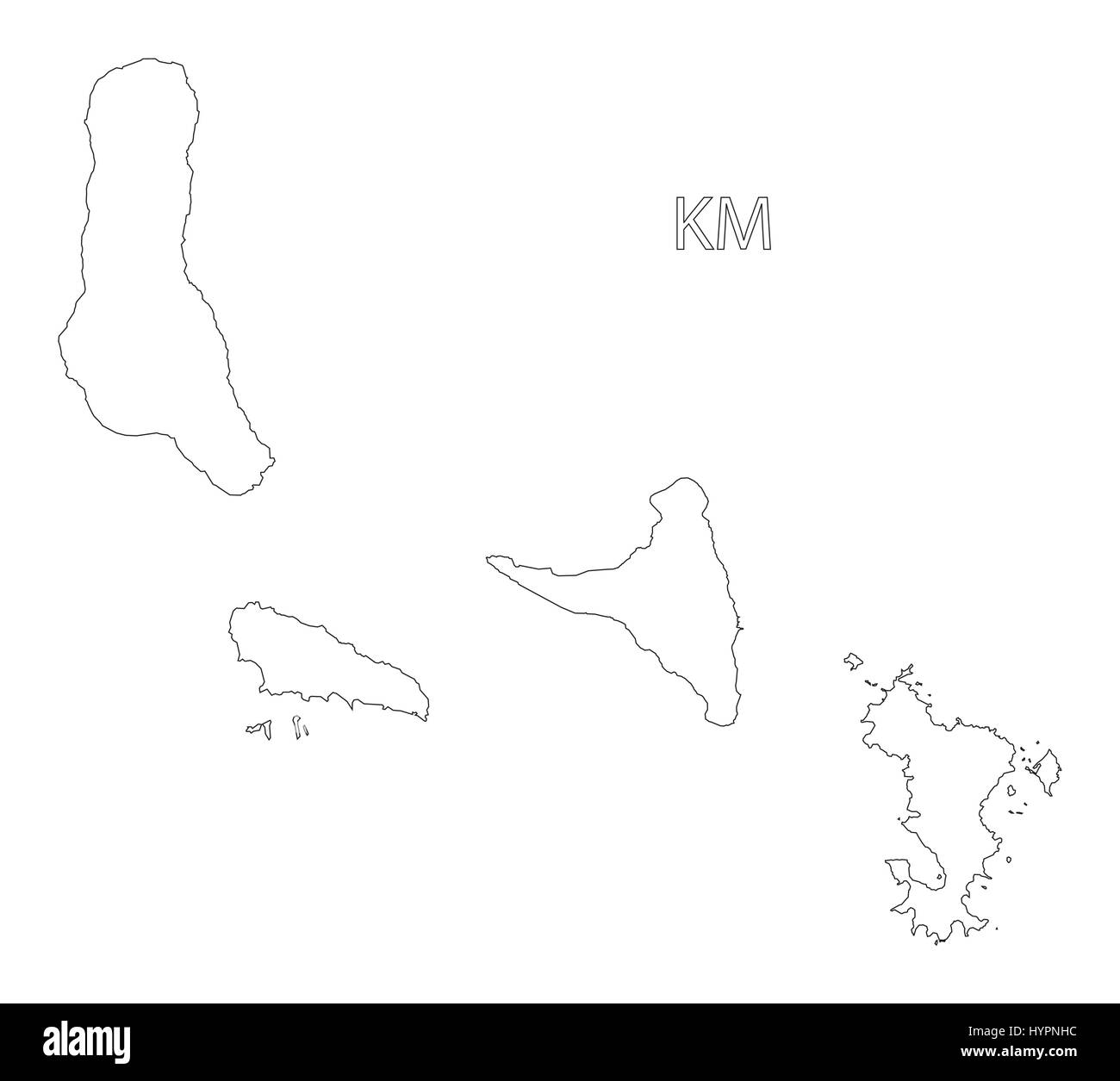 Comores contours silhouette site illustration Illustration de Vecteur