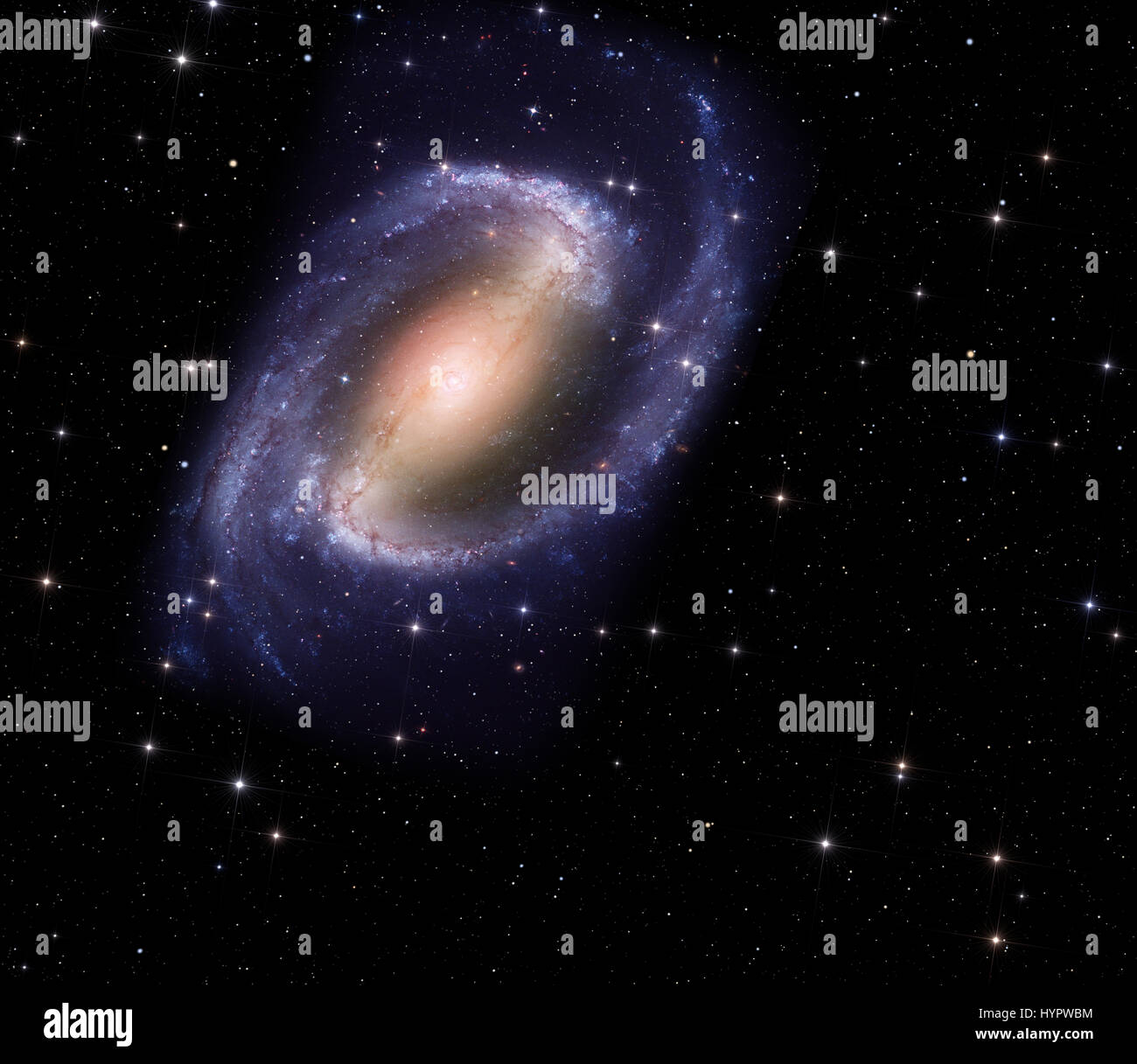 Galaxie spirale NGC 1300 dans l'espace profond Banque D'Images