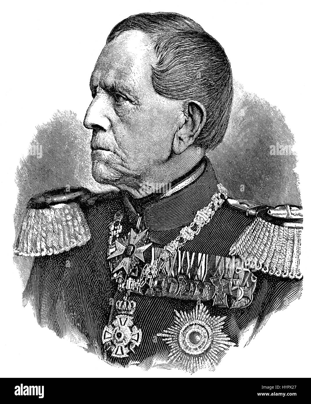 Helmuth Karl Bernhard von Moltke, 1800-1891, Maréchal prussien dans la guerre franco-prussienne Banque D'Images