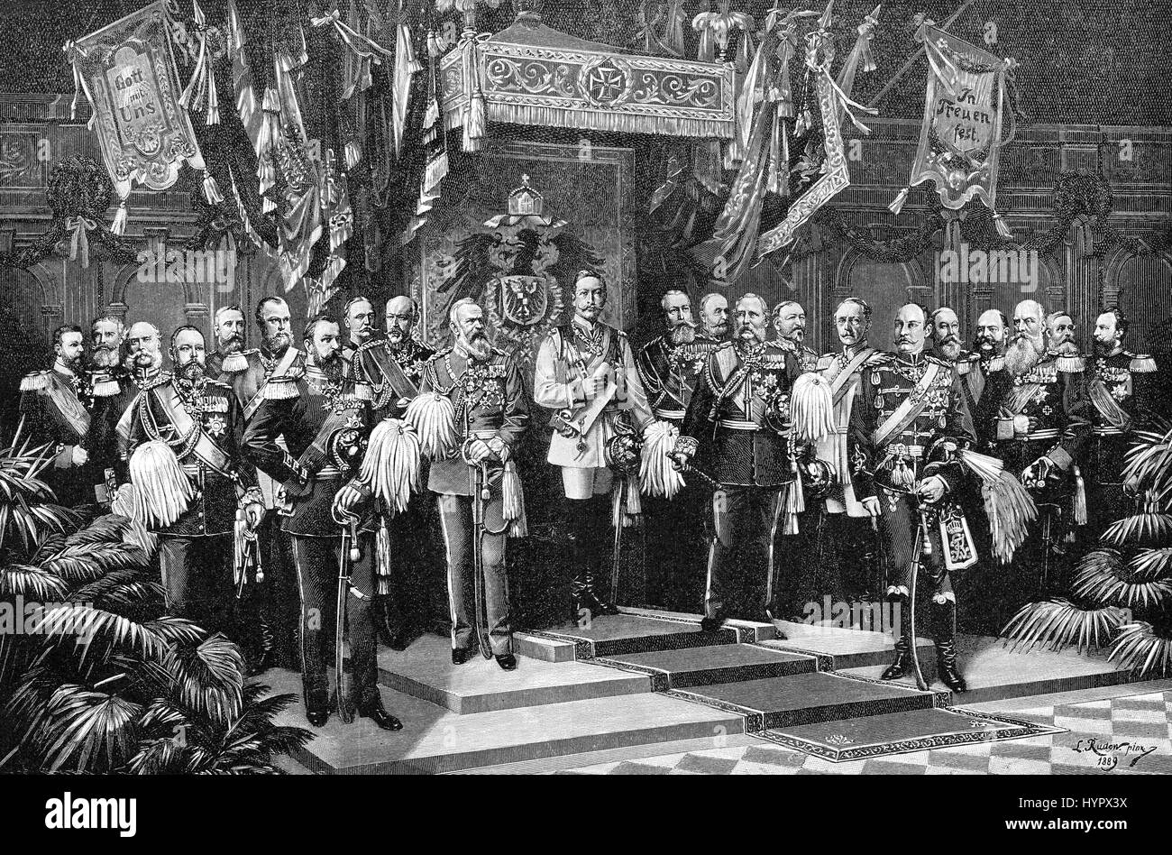 Les princes régnant de l'Allemagne, 1889 Banque D'Images