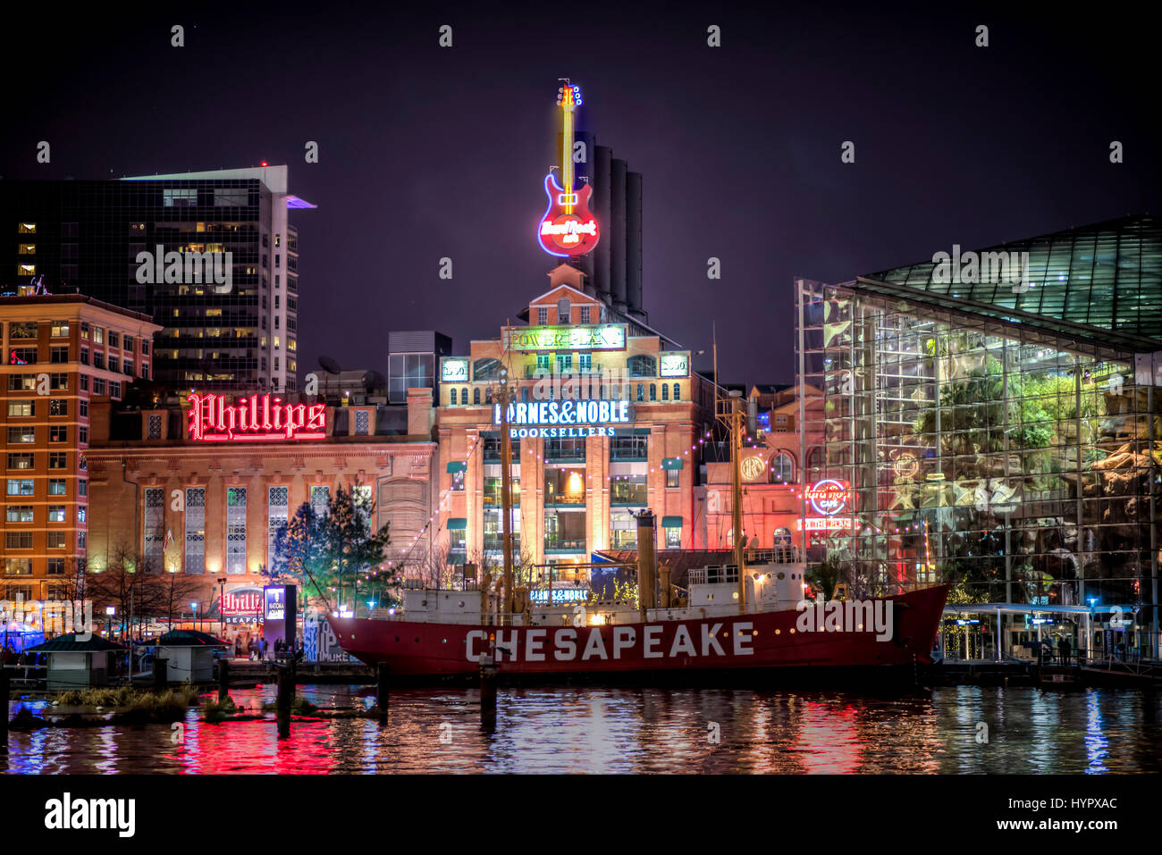 Baltimore's Inner Harbor de Baltimore Ville Lumière pendant 2017 Banque D'Images