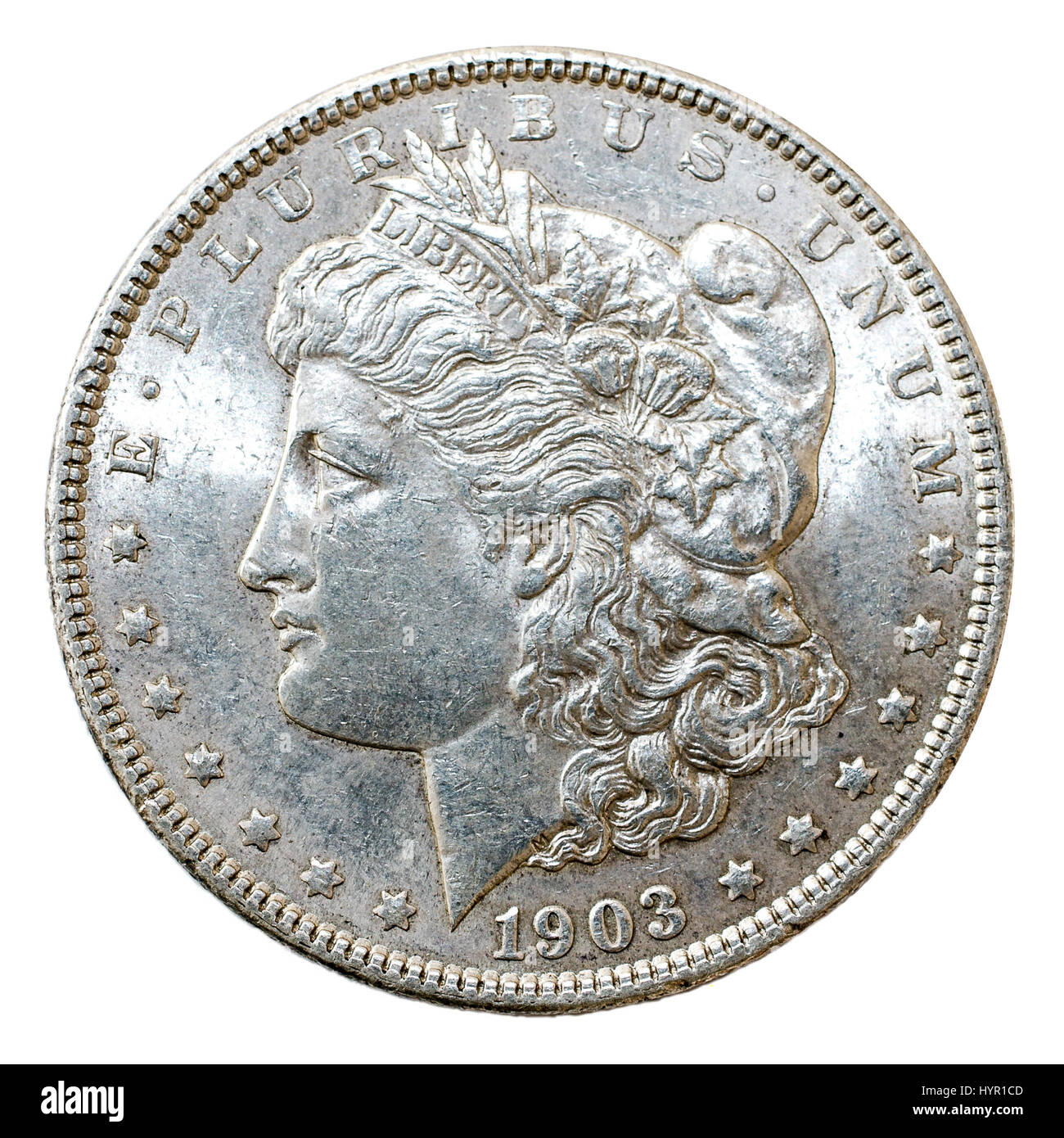 Morgan Dollar 1903 pièce en argent, avers. Banque D'Images