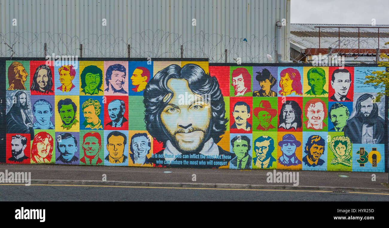 Peintures murales à Belfast près de Chutes et Shankill Road, l'Irlande du Nord Banque D'Images