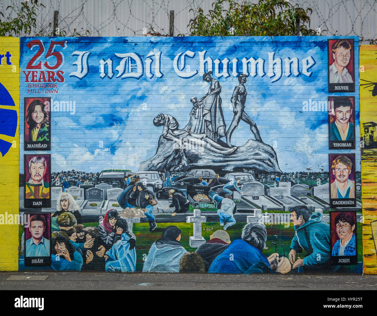 Peintures murales à Belfast près de Chutes et Shankill Road, l'Irlande du Nord Banque D'Images