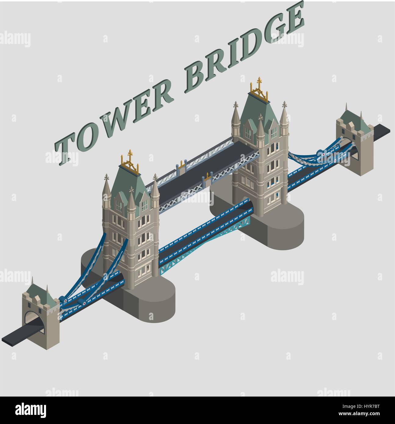 Vector illustration 3d Tower bridge Londres Angleterre Illustration de Vecteur