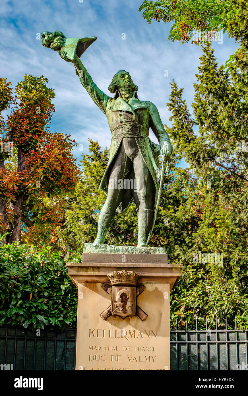 Statue du général Kellermann, Maréchal de France, duc de Valmy, place Broglie, Strasbourg, Alsace, France, Europe Banque D'Images